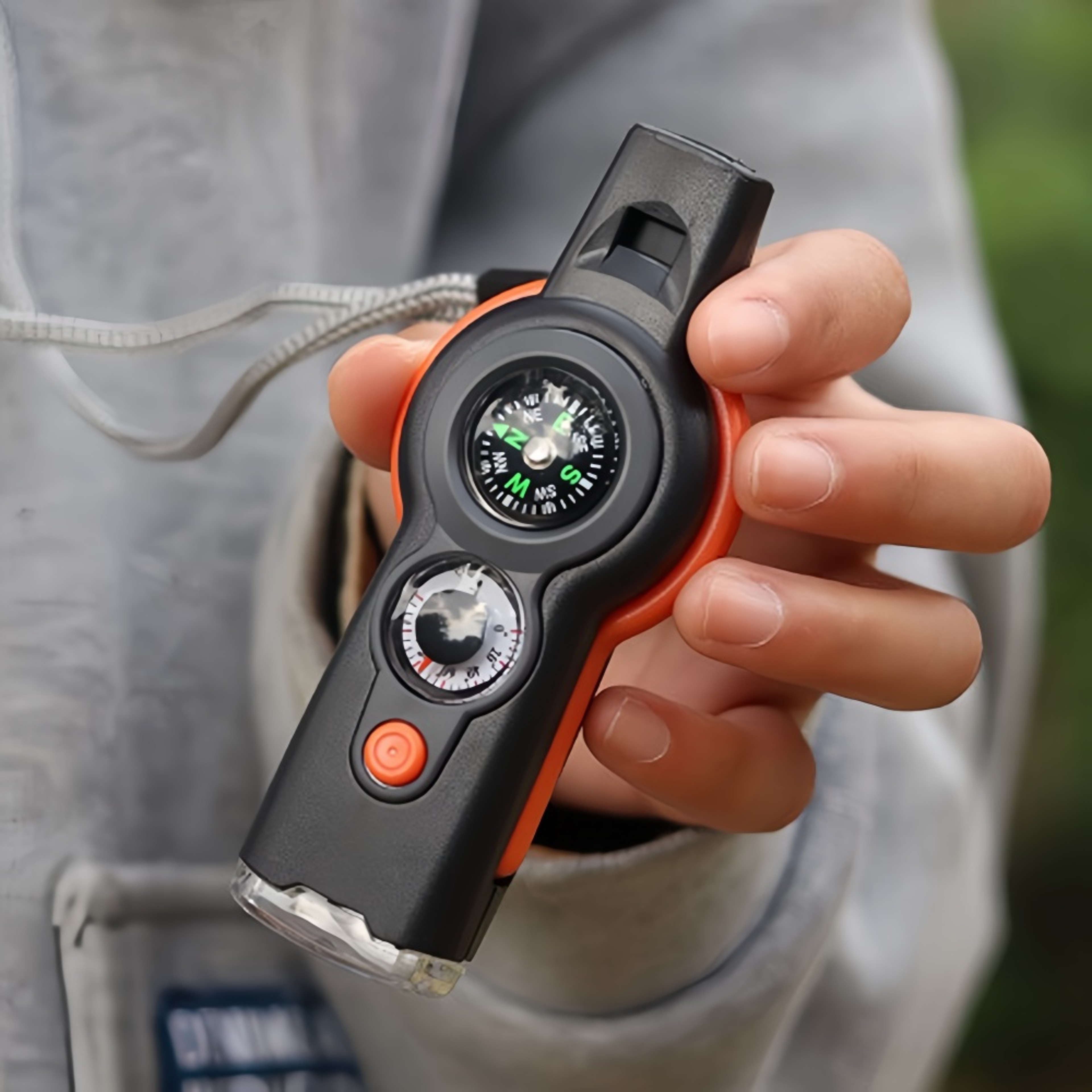 Survival Whistle With Compass  Thermometer For Outdoor Safety 1