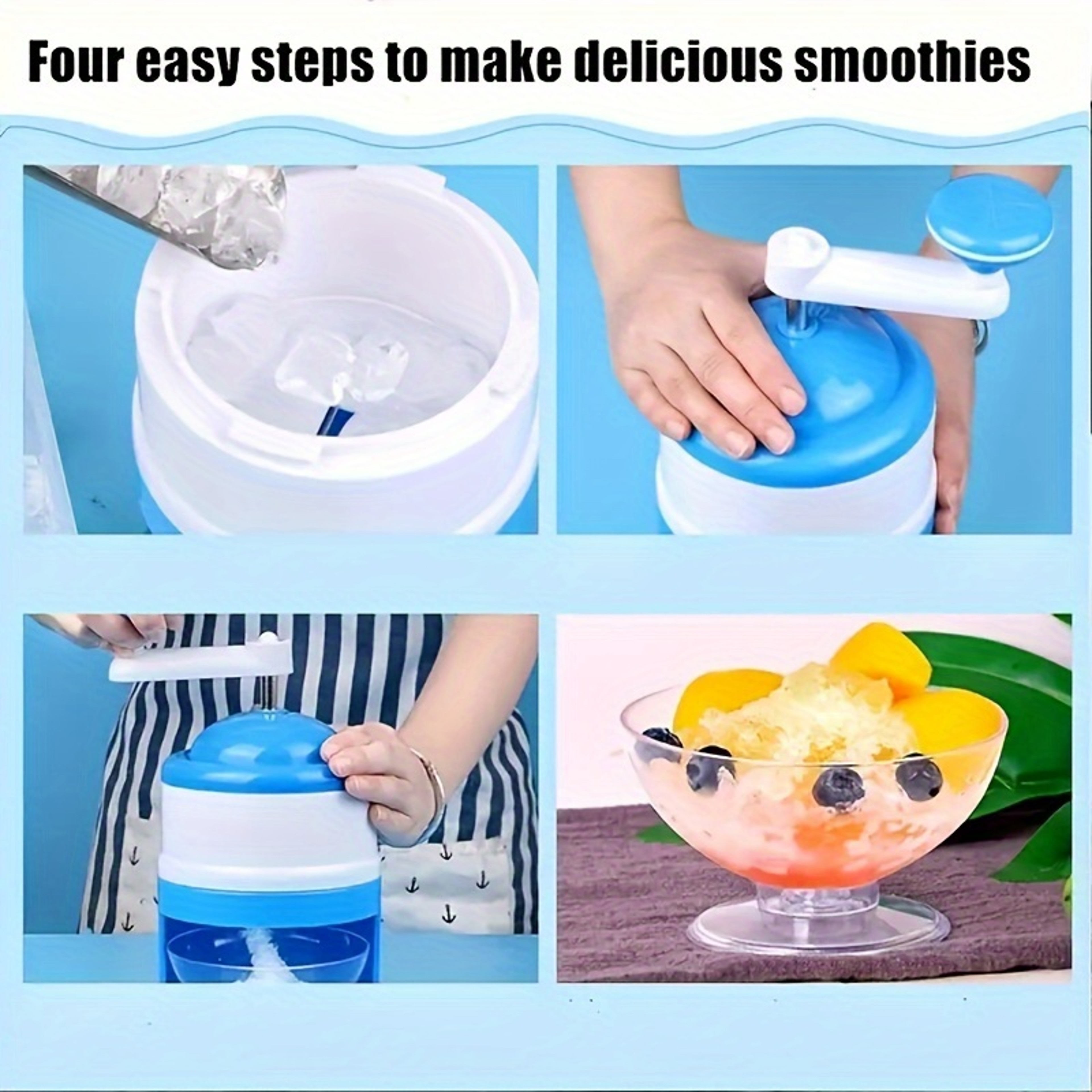 Portable Snow Cone Machine  Manual Shaved Ice Maker Durable Hand Crank Snow Cone Maker For Summer P 3