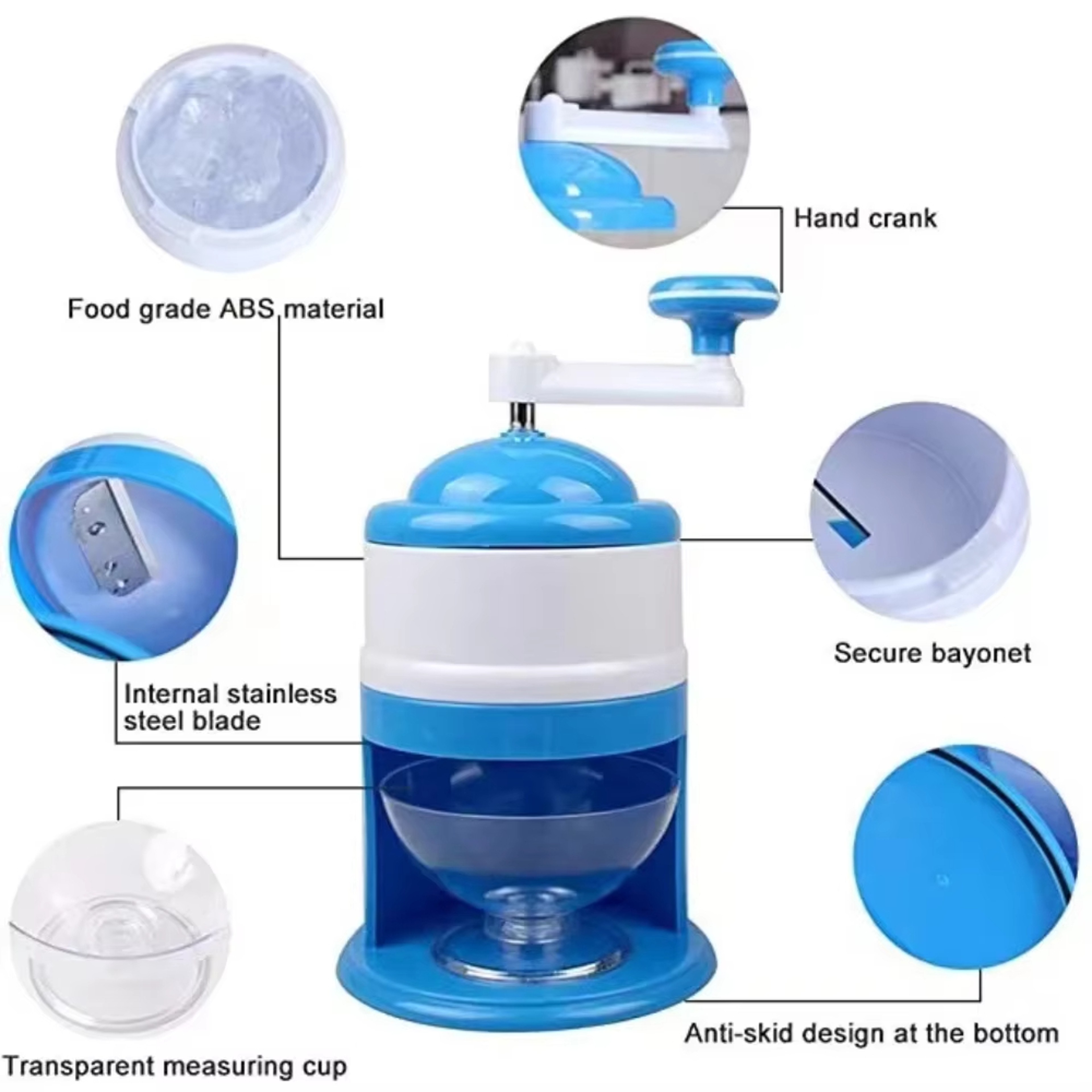 Portable Snow Cone Machine  Manual Shaved Ice Maker Durable Hand Crank Snow Cone Maker For Summer P 4