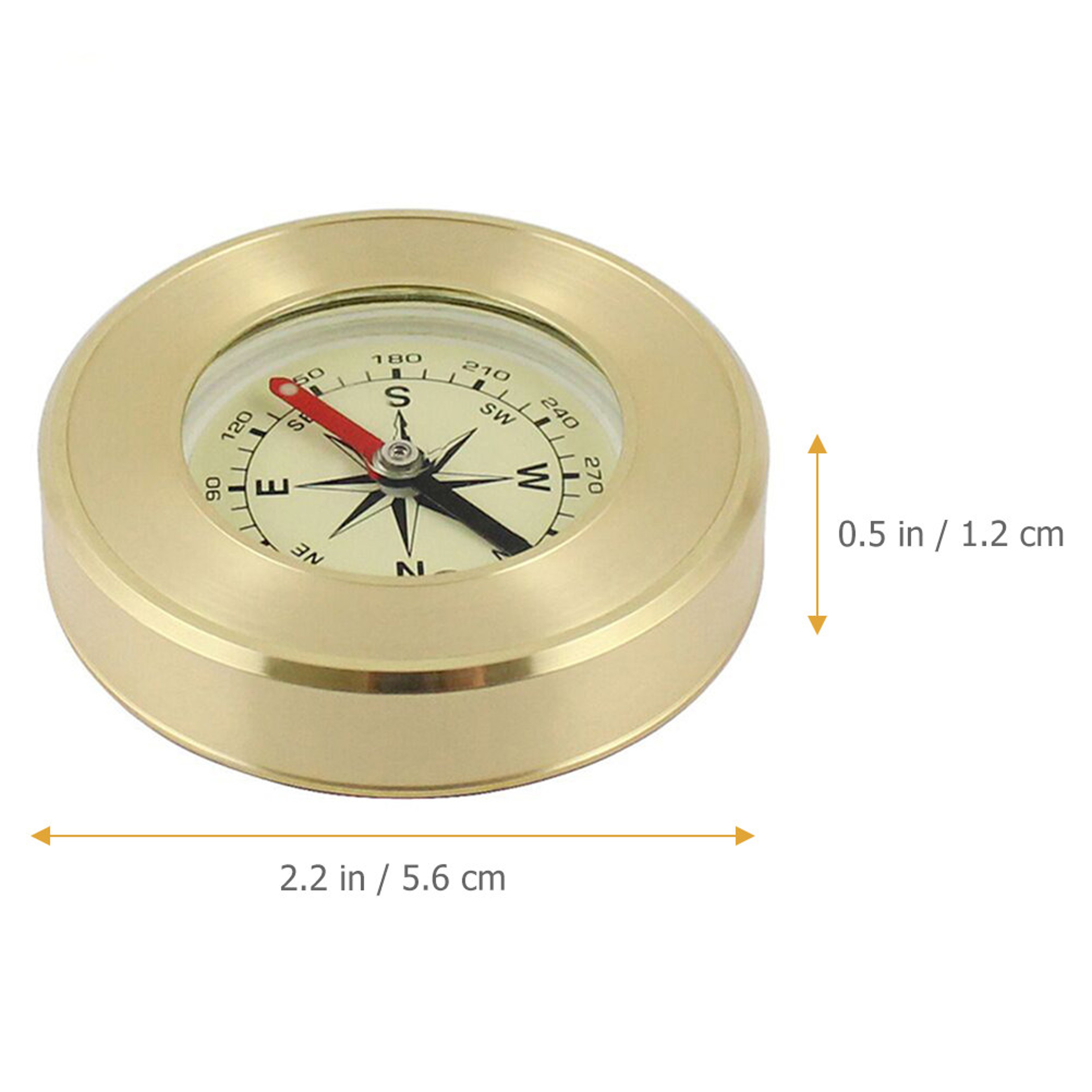 Vintage Brass Pocket Compass for Hiking & Outdoor Navigation – view 2