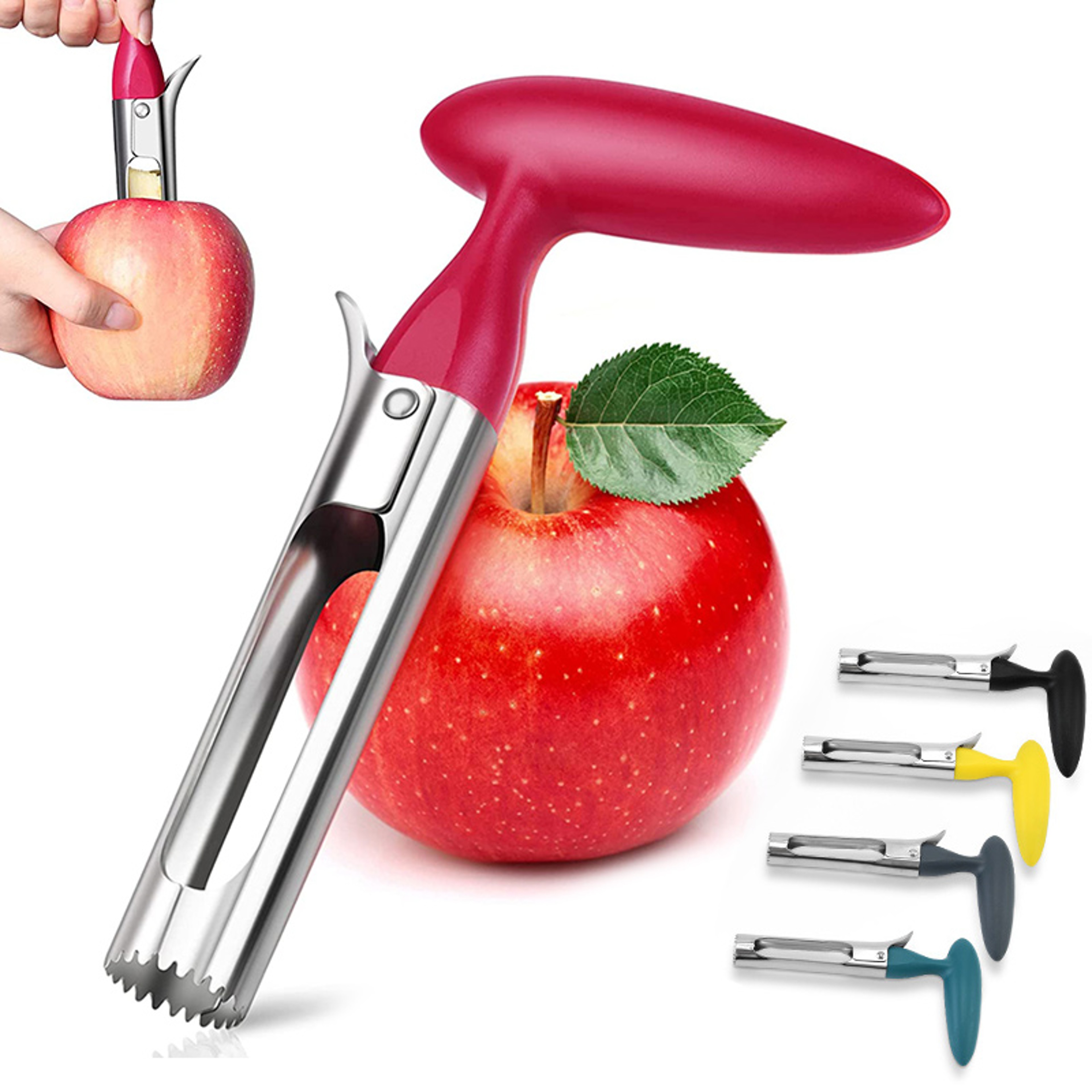 Premium Stainless Steel Apple Corer & Fruit Slicer Easy Core Remover Tool – view 1