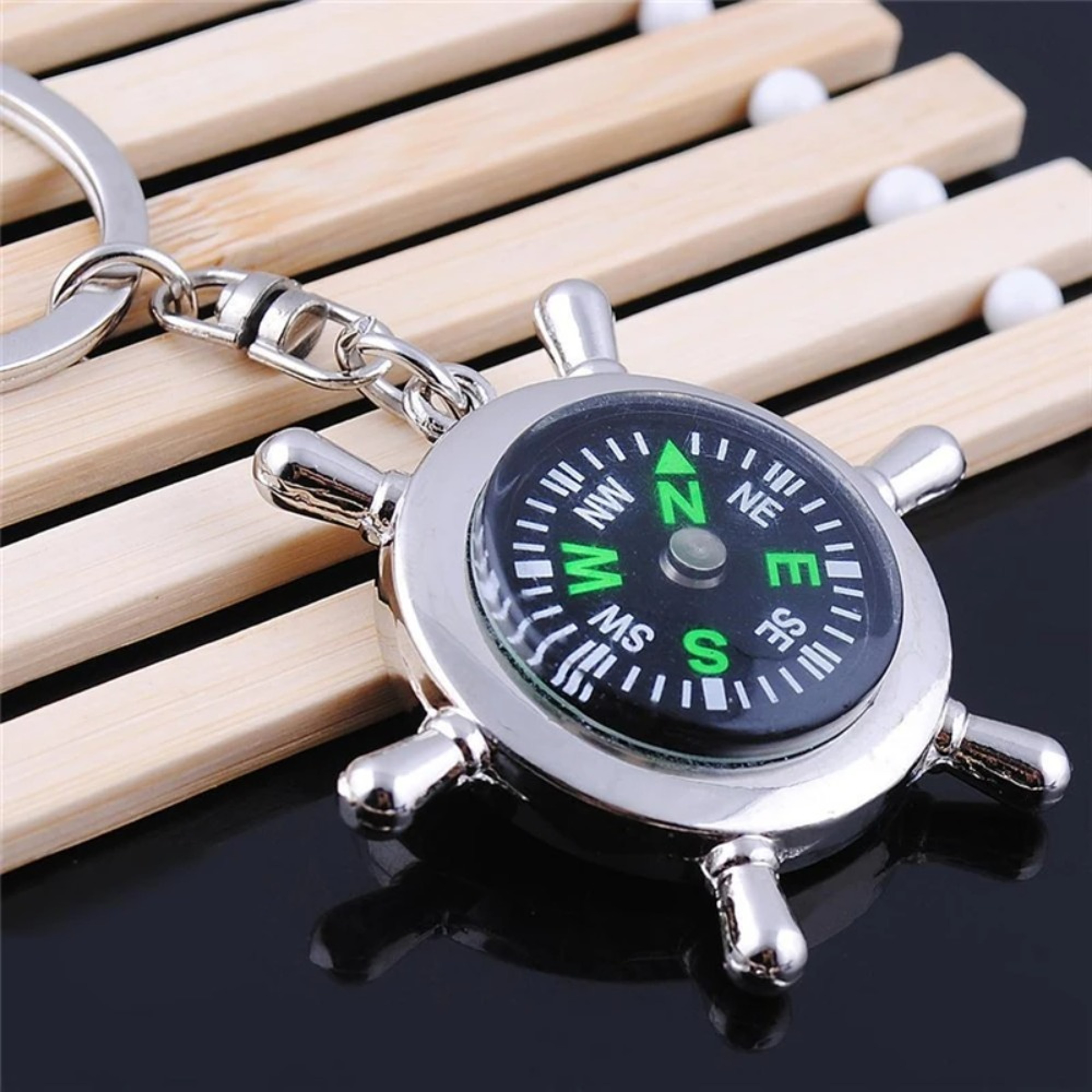 Compass Keychain Stylish Engraved Keyring for Men & Women – view 7