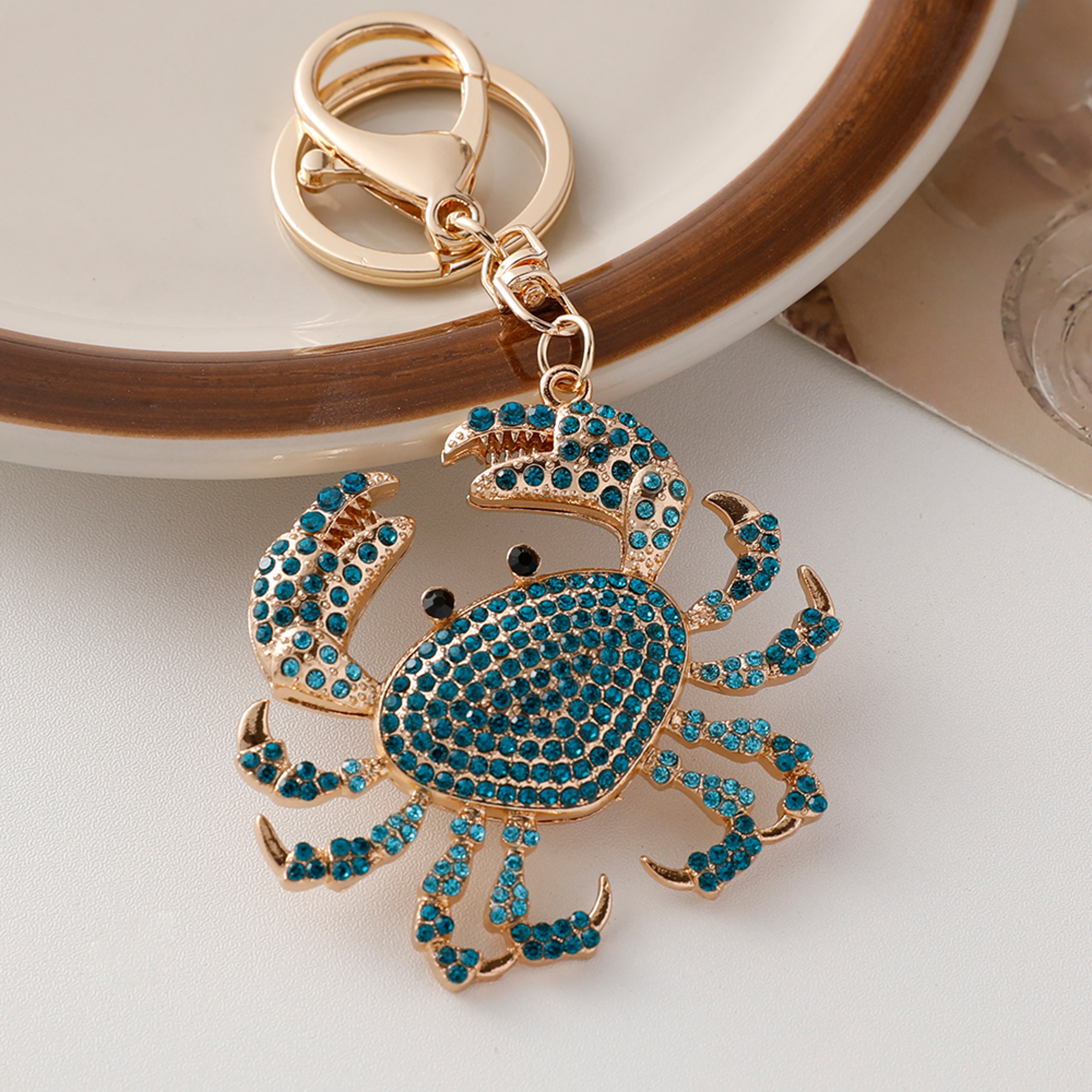 Crystal Crab Keychain Sparkling Beach Souvenir Gift 6