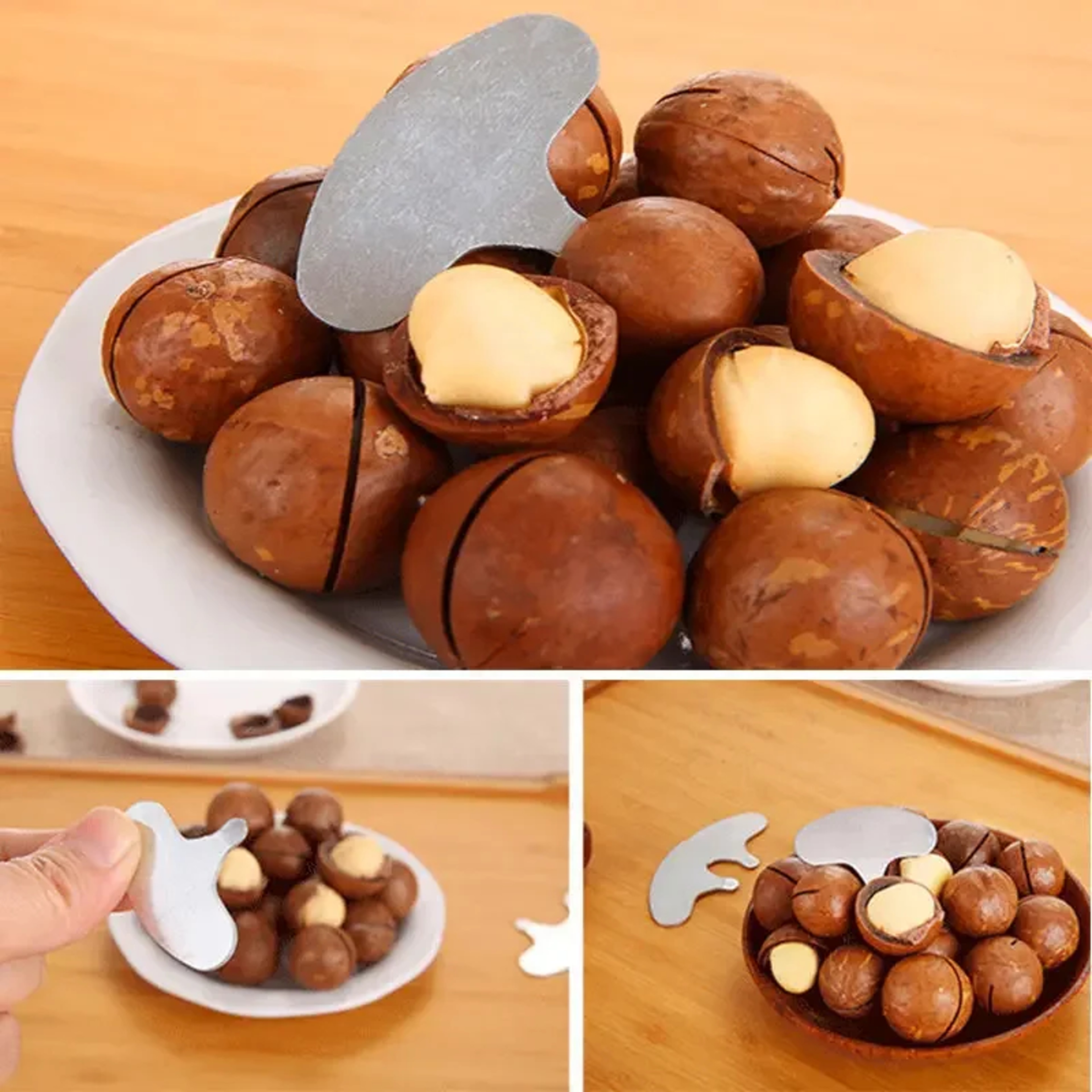 Mini Nut Cracker Tool Stainless Steel Walnut  Macadamia Opener 0