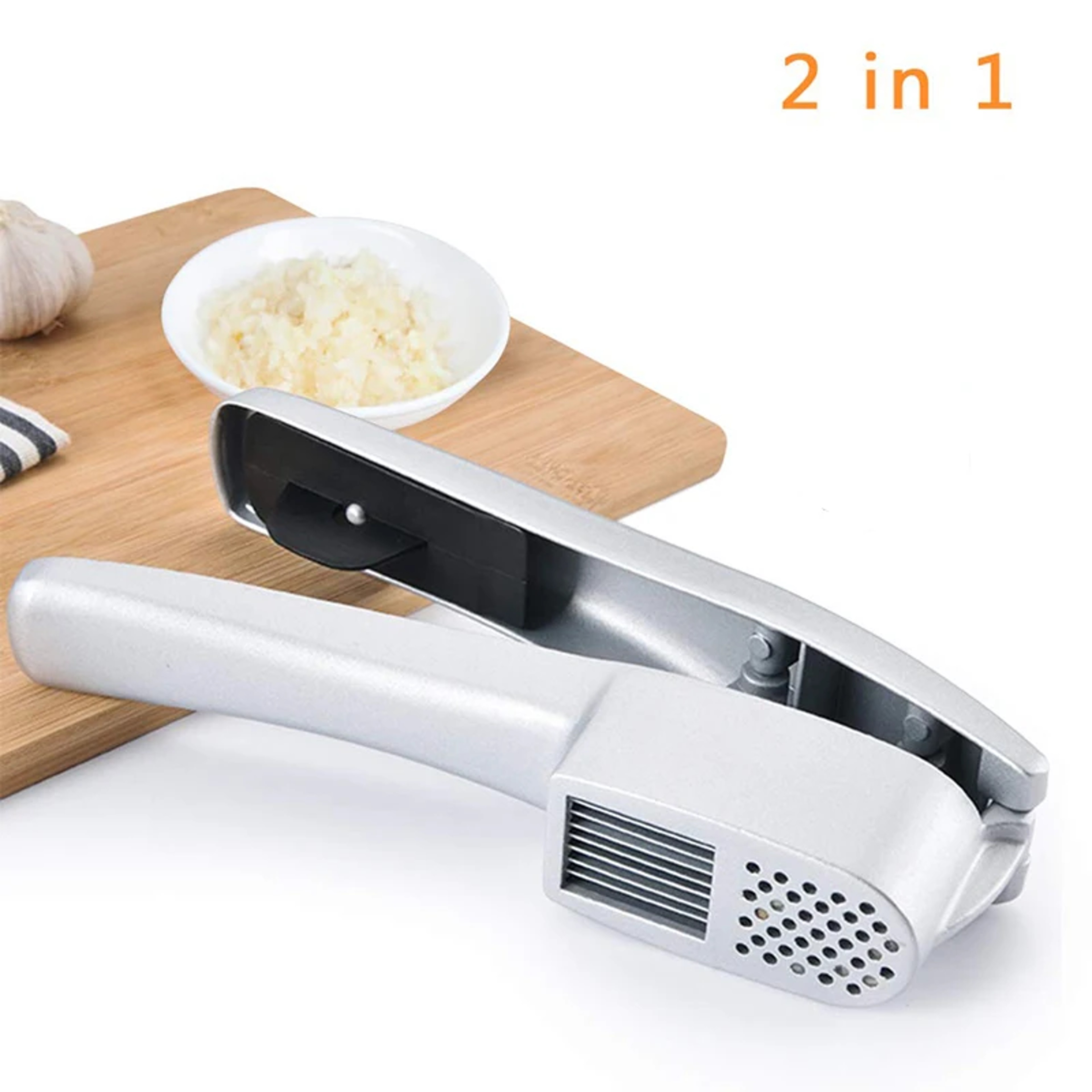 Garlic Press & Ginger Slicer Handheld Kitchen Tool – view 3
