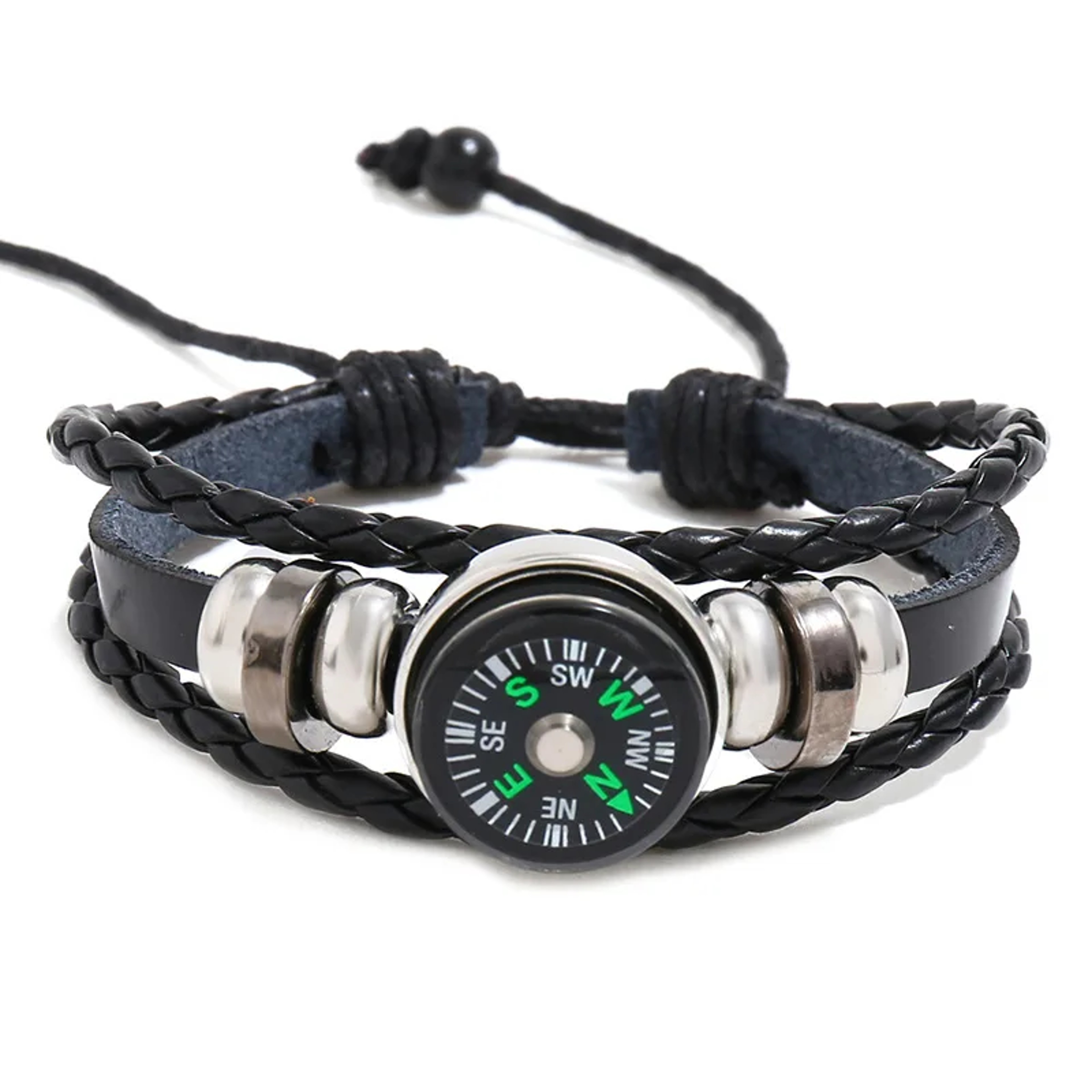Leather Compass Bracelet Multi Layer Outdoor & Hiking Gear – view 6