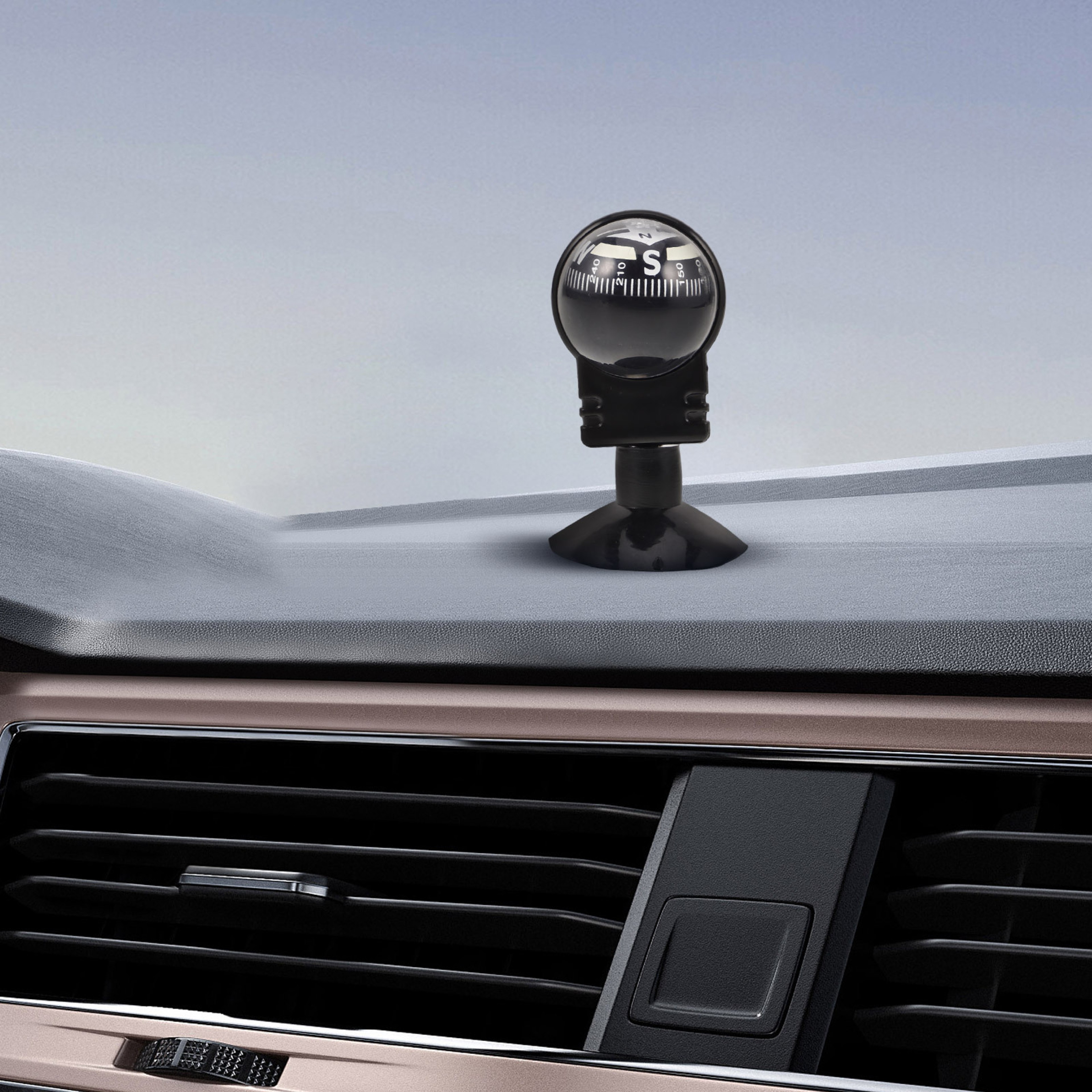 Rotating Car Dashboard Compass with Suction Base for Travel & Outdoor Navigation – view 6