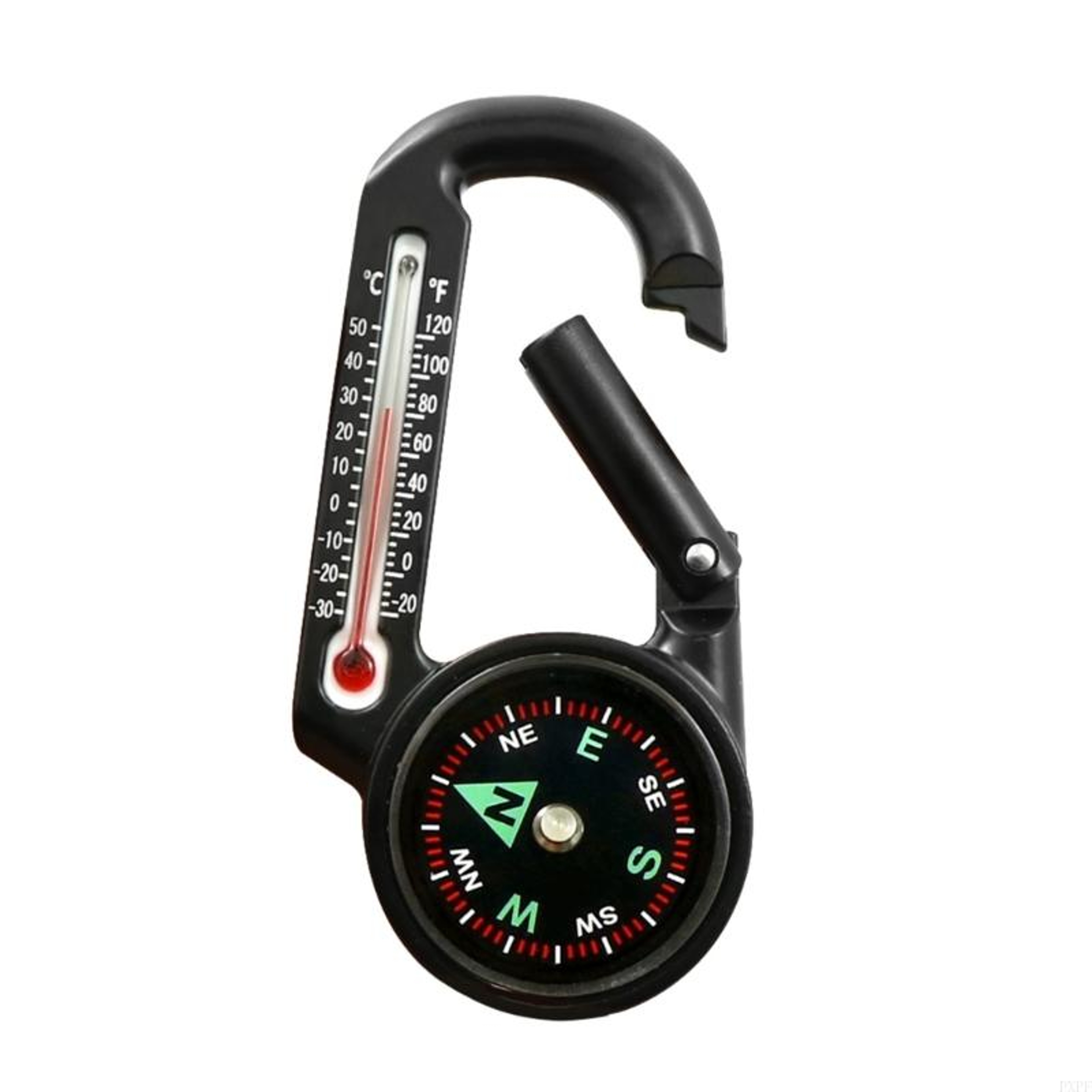 Premium Outdoor Multi Tool Compass Carabiner with Thermometer – view 1