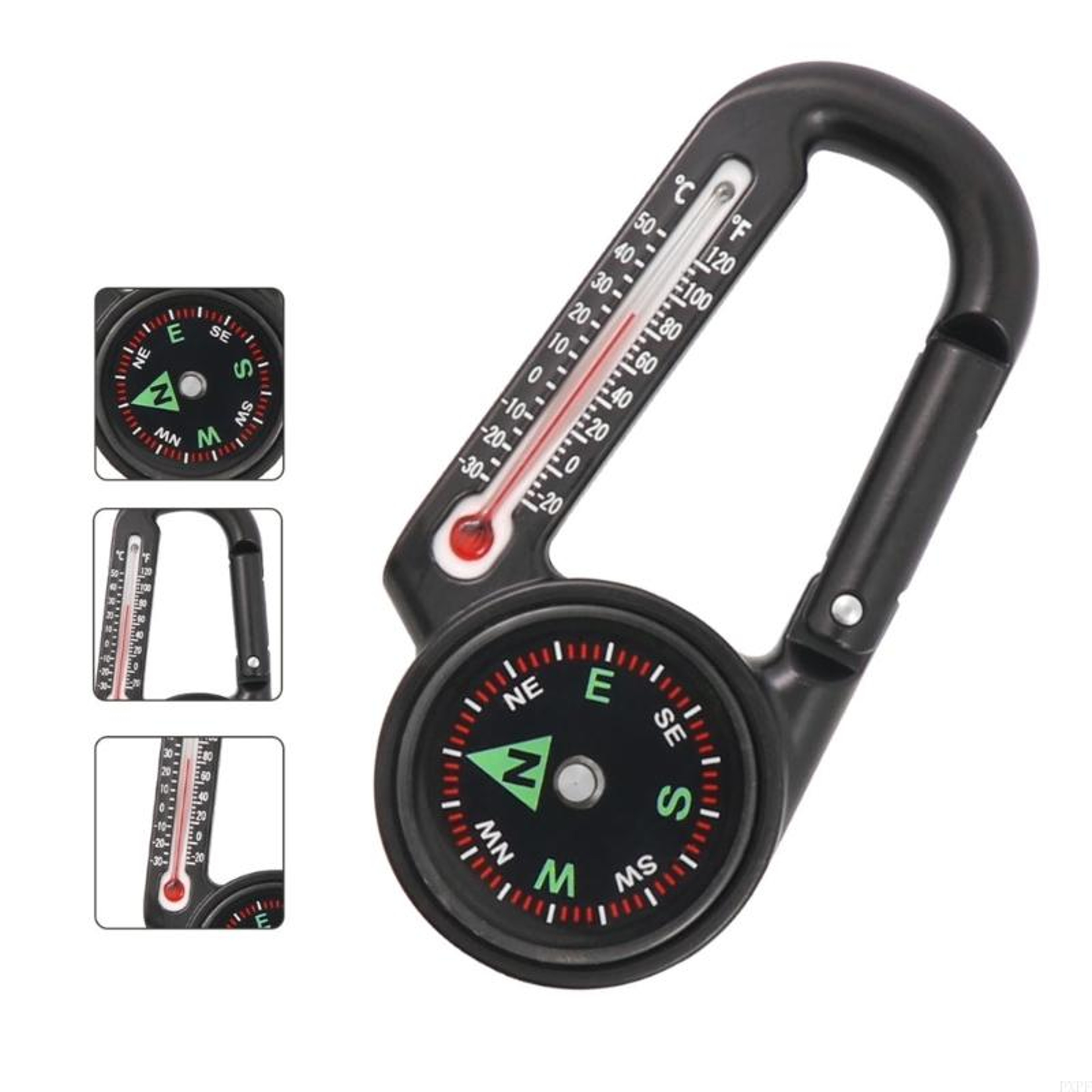 Premium Outdoor Multi Tool Compass Carabiner with Thermometer – view 3