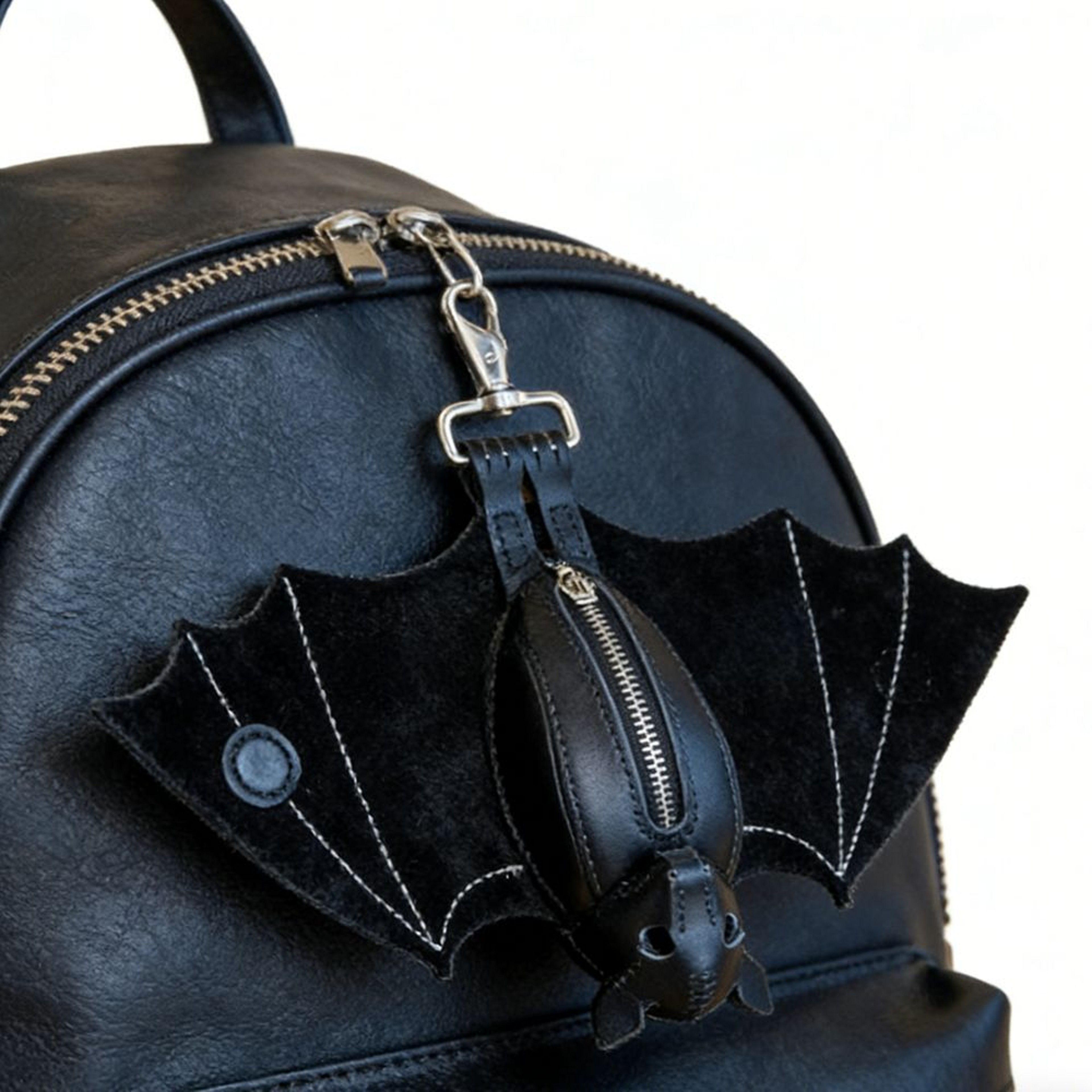 Handmade Bat Wallet Keychain Genuine Leather Coin Purse – view 4