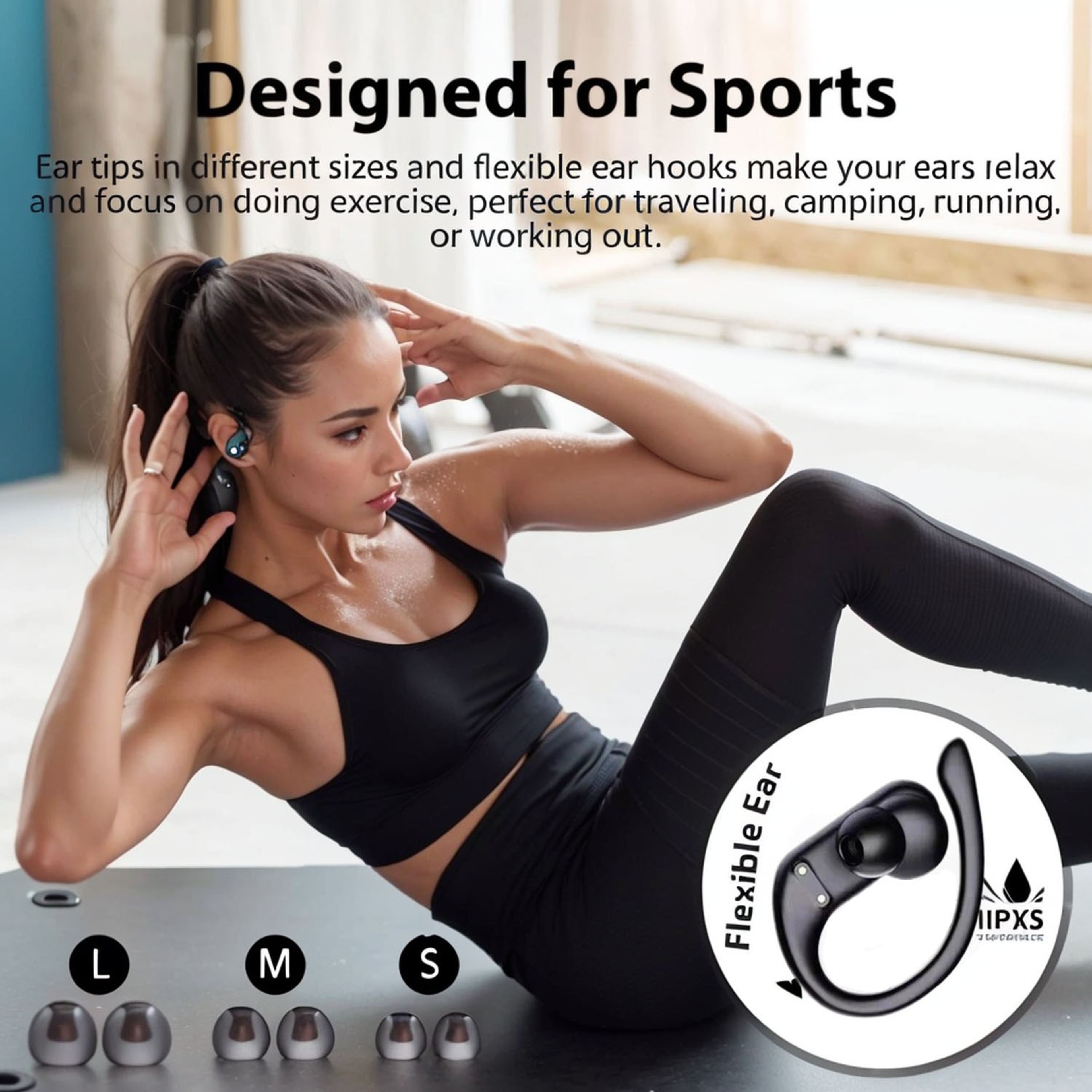Wireless Bluetooth Earbuds HD Stereo Earphones with Touch Control & Sweat Resistant Fit – view 6