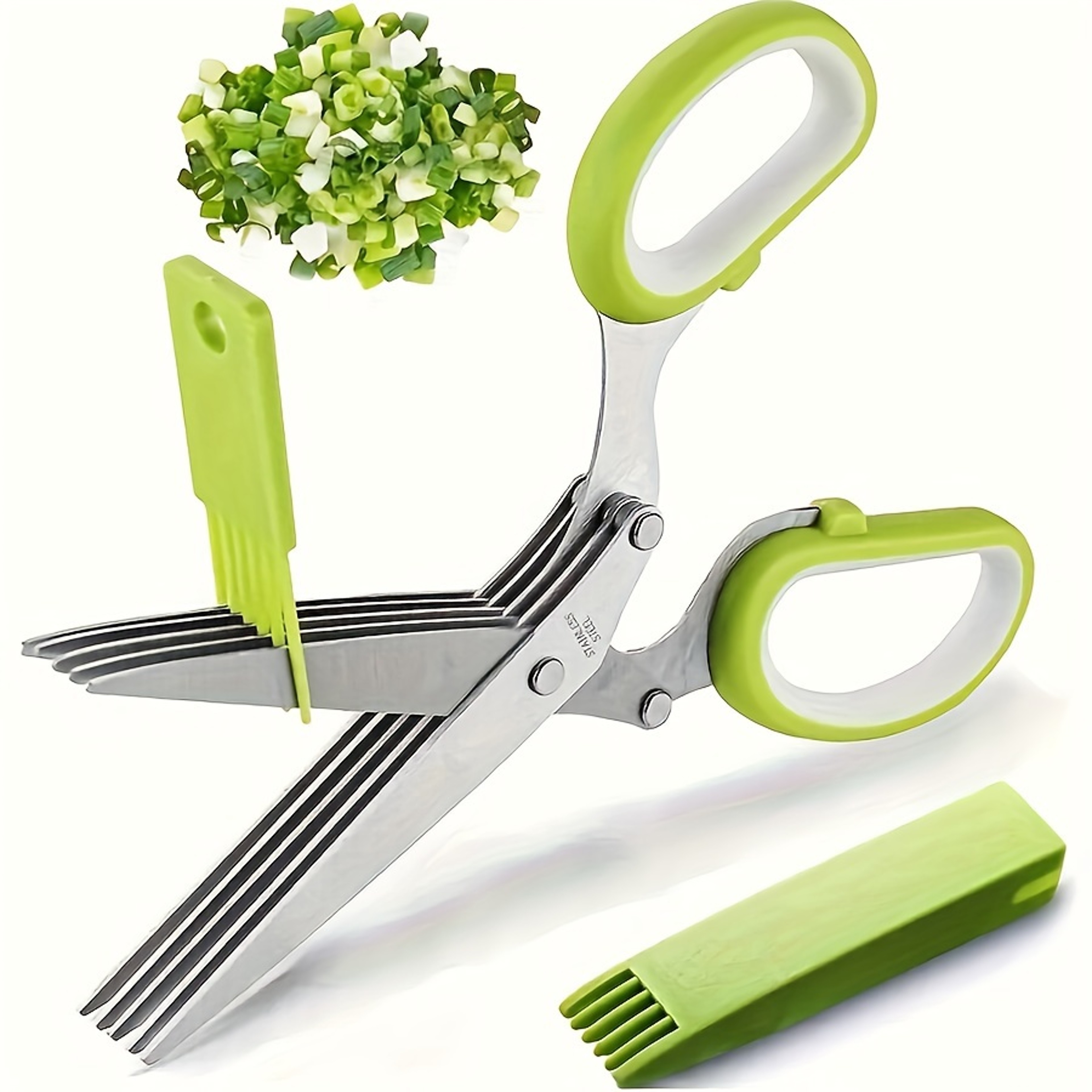 Premium Multi Layer Stainless Steel Kitchen Scissors Herb & Veggie Shredder Shears – view 7