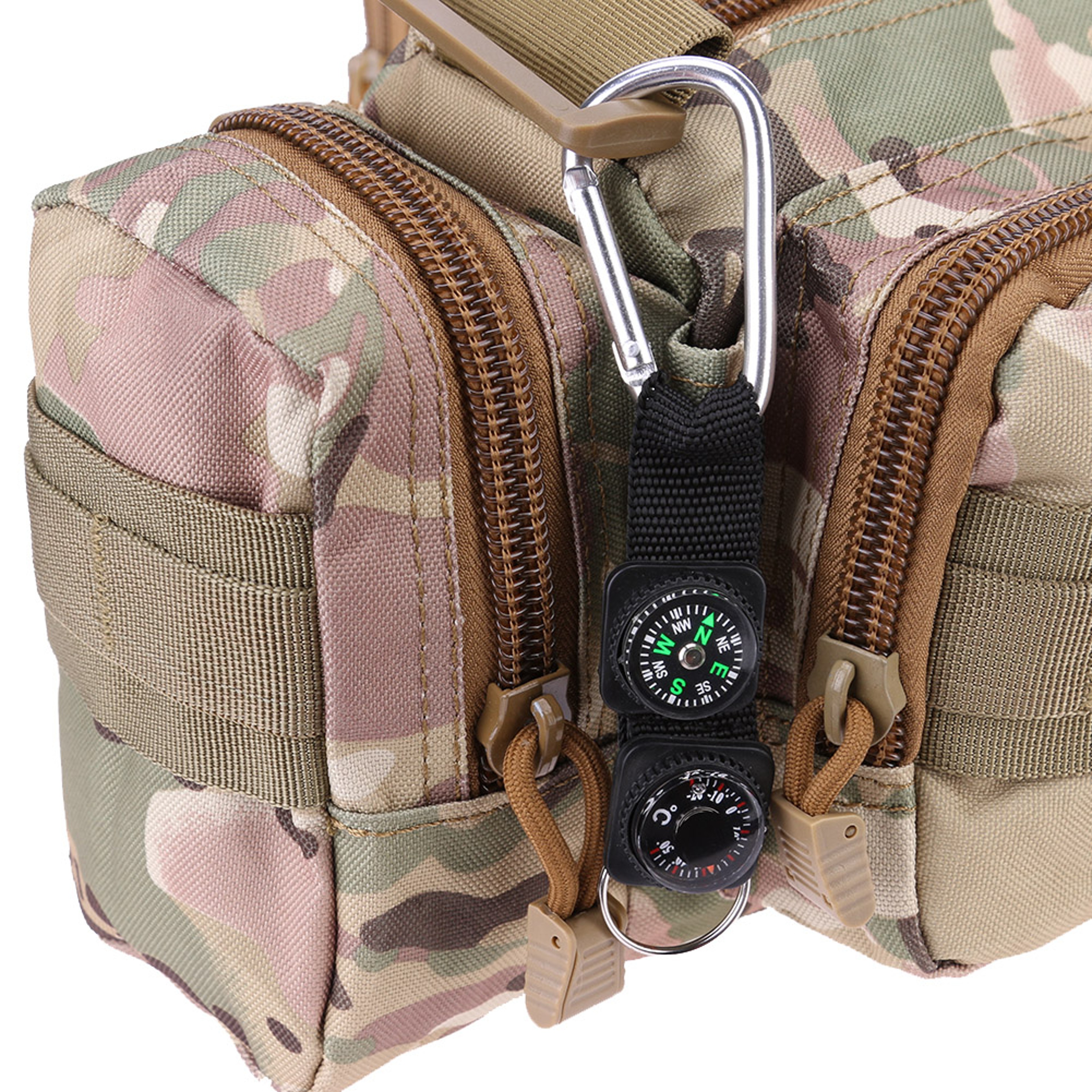 Mini Survival Compass Thermometer Hiking  Camping Essential 1