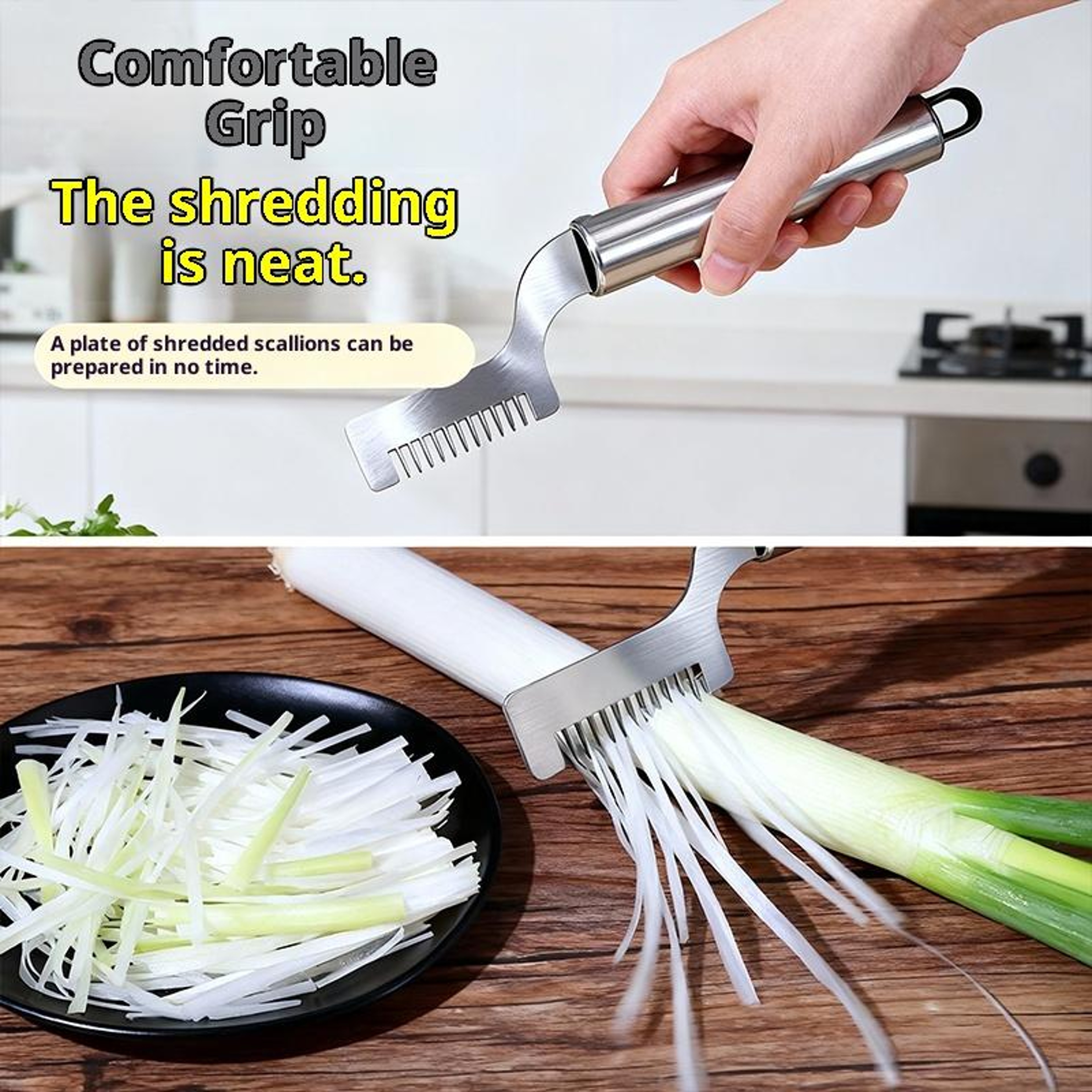 Premium Curved Blade Green Onion Chopper For Fast  Easy Food Prep 3