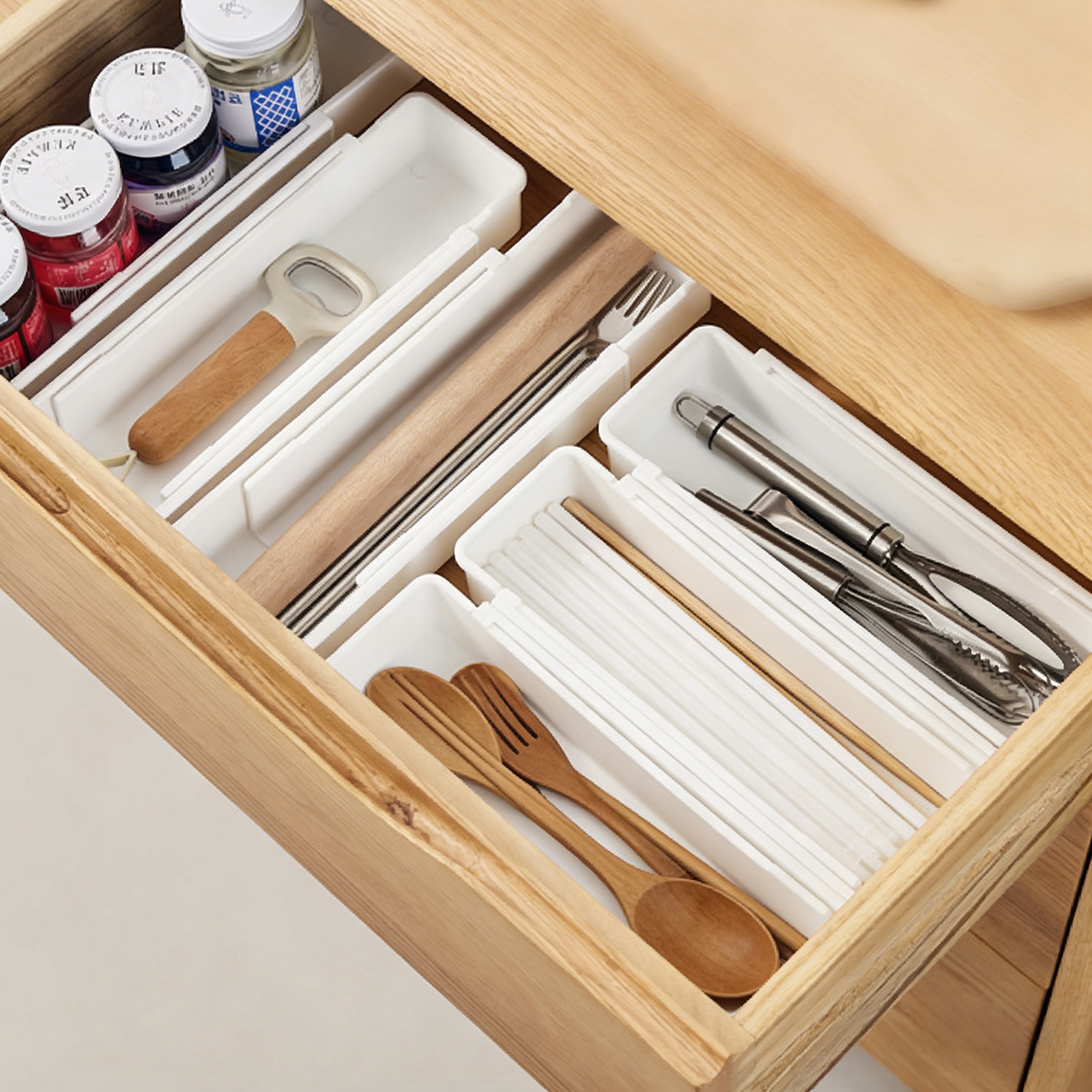 Adjustable Silverware Drawer Organizer Tray Expandable Cutlery Holder 0
