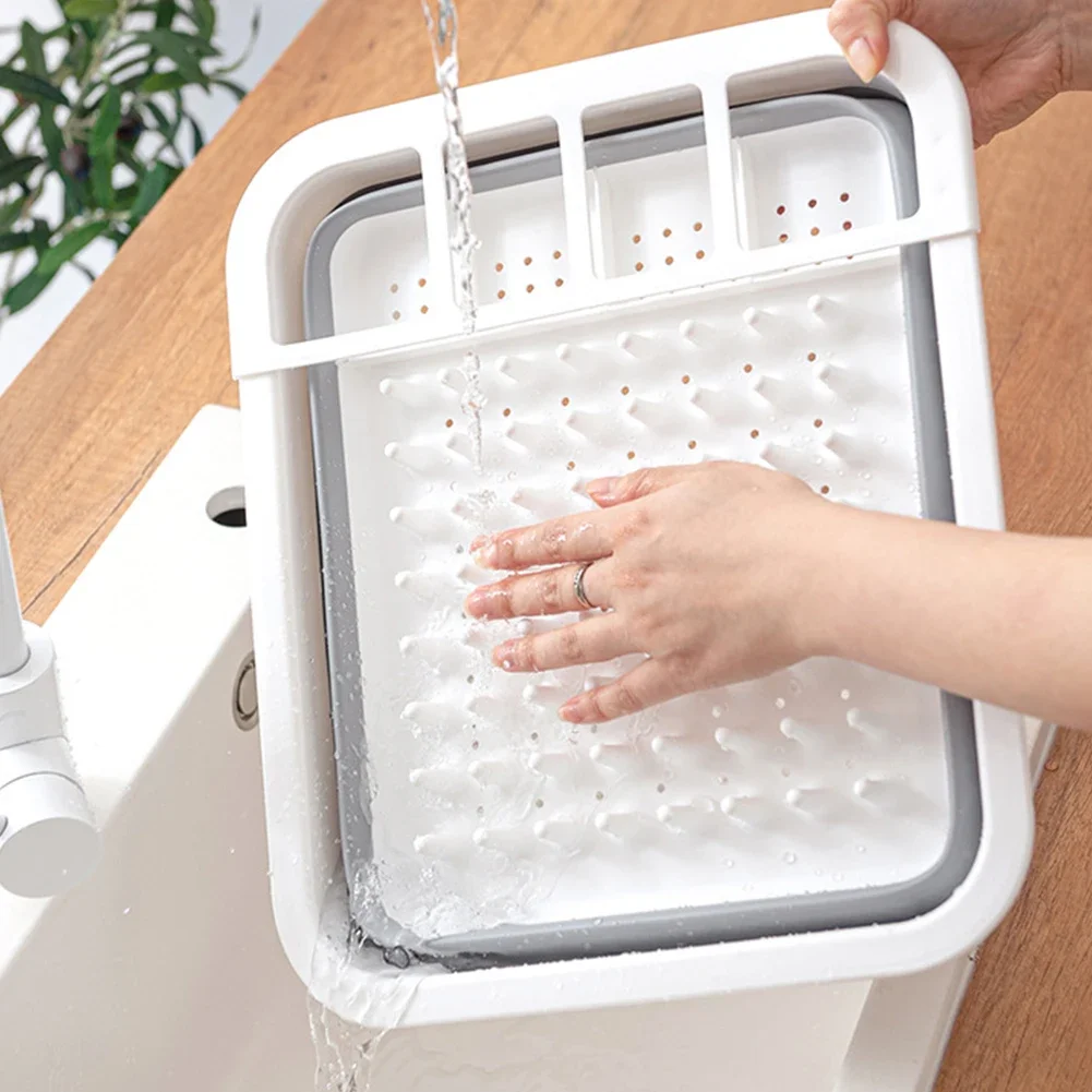 Dish Drainer Rack Space Saving Sink Organizer for Camping & Home – view 7