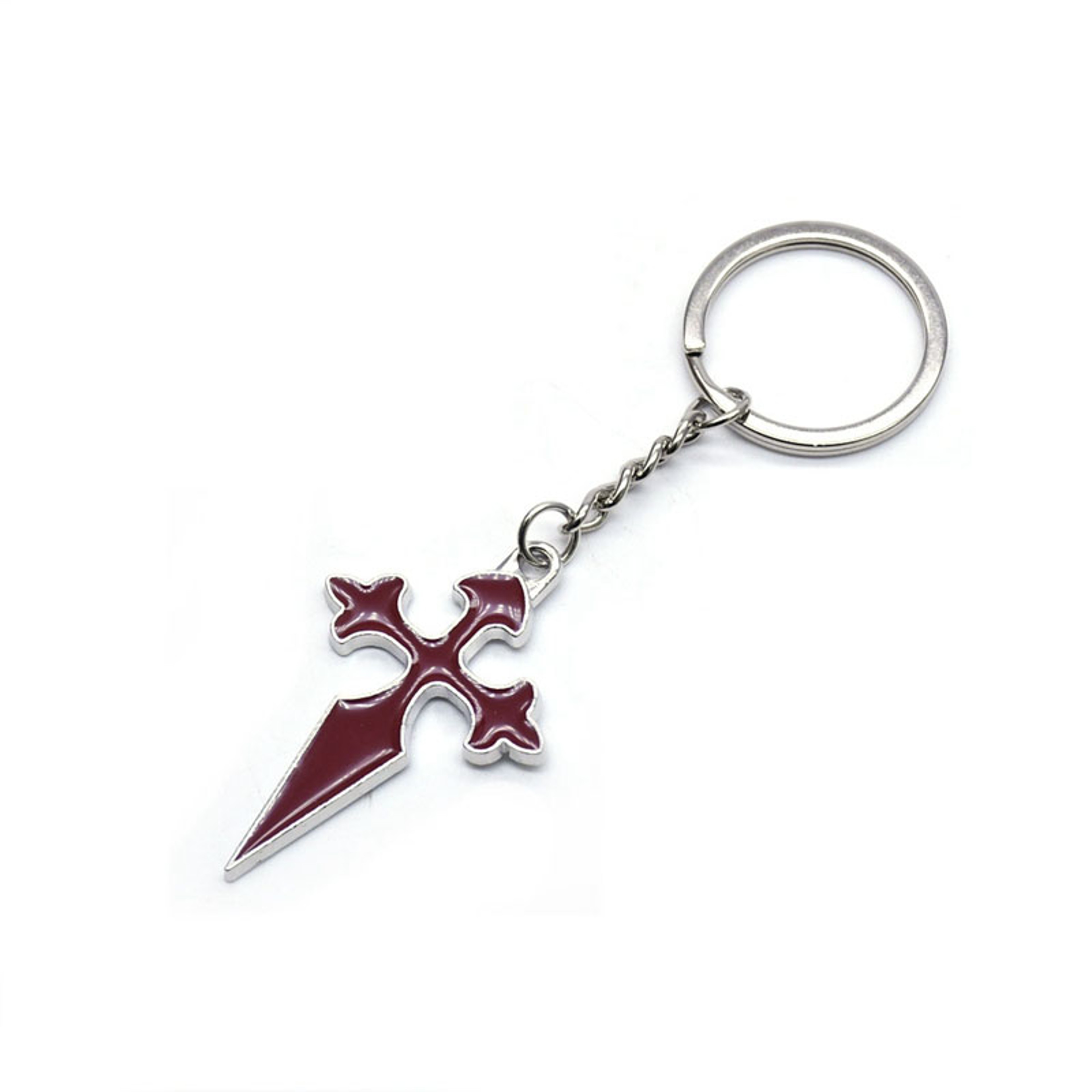 Premium Red Enamel Cross Keychain for Men & Women Durable Metal Keyring – view 1