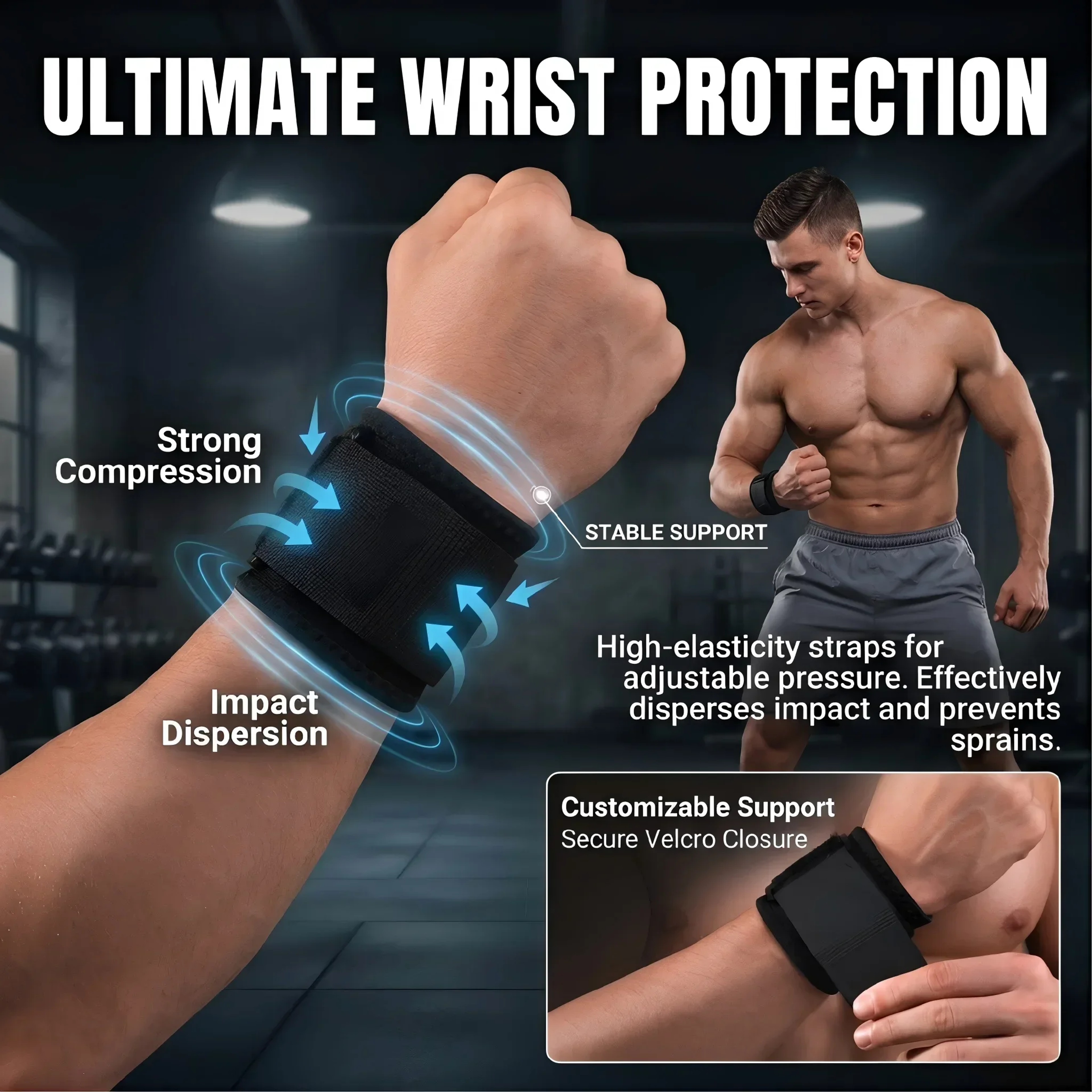 Adjustable Wrist Support Brace for Pain Relief & Fitness – view 3