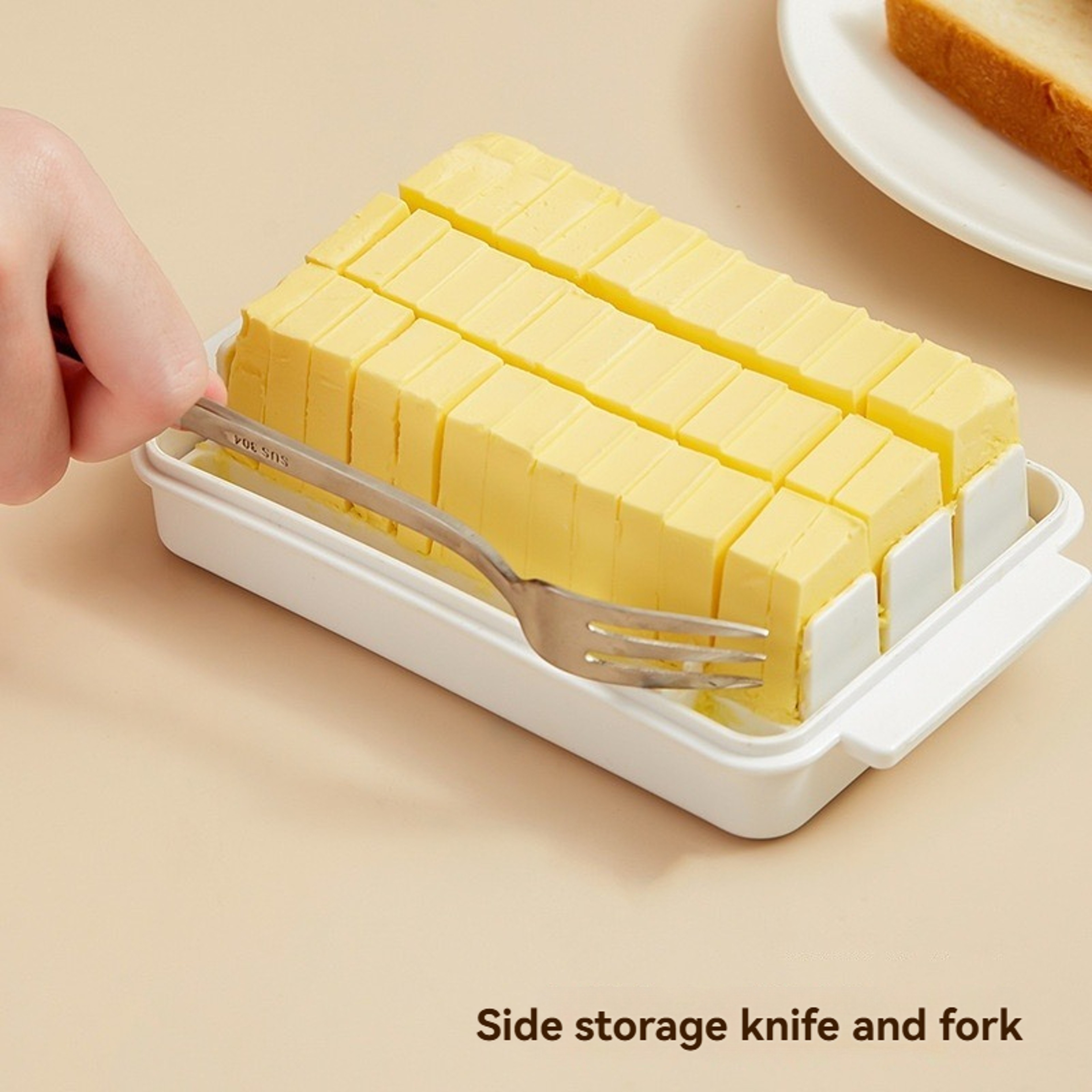 Premium Butter & Cheese Storage Box with Lid Refrigerator Crisper & Slicer – view 6