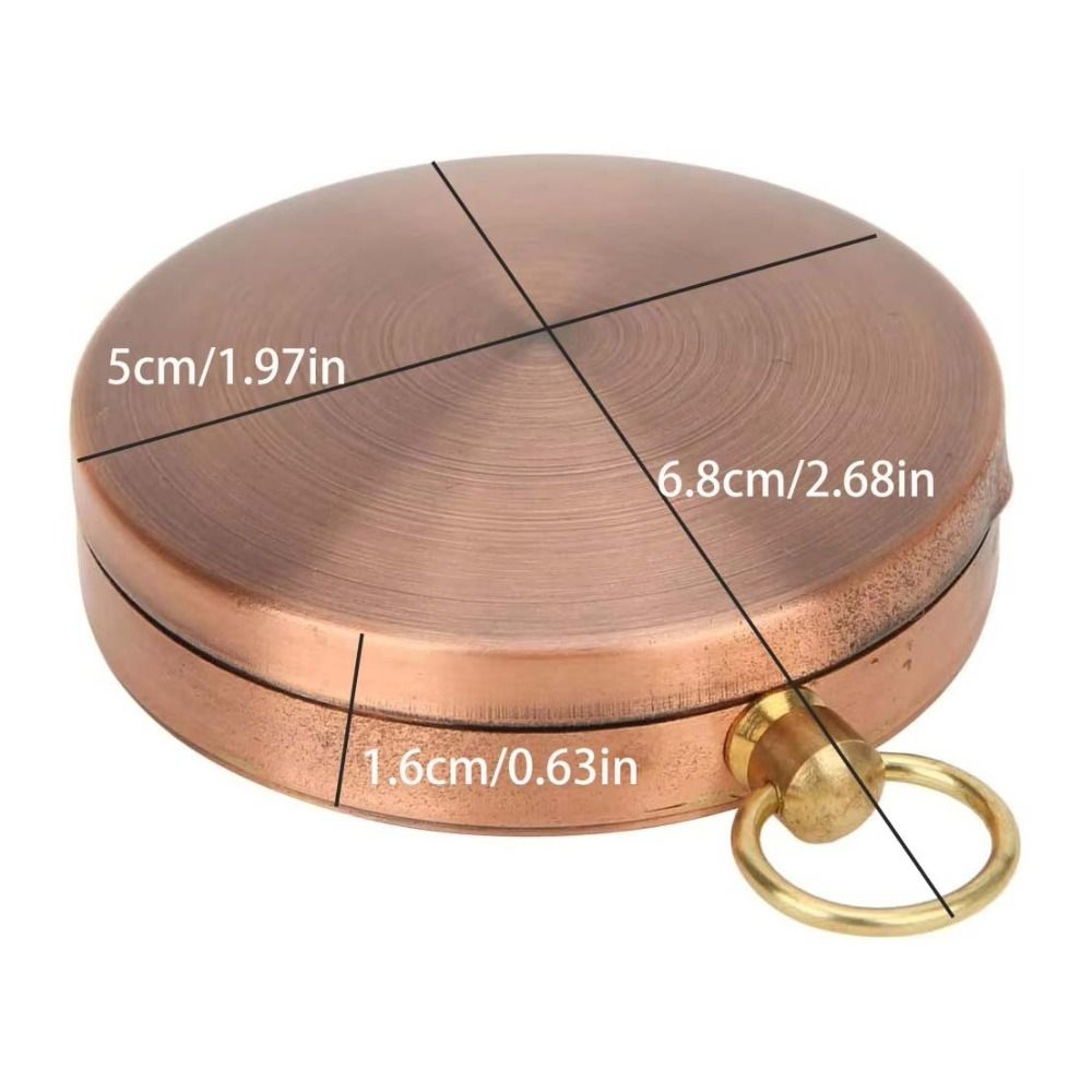 Brass Portable Pocket Compass Retro Luminous Outdoor Compass – view 6