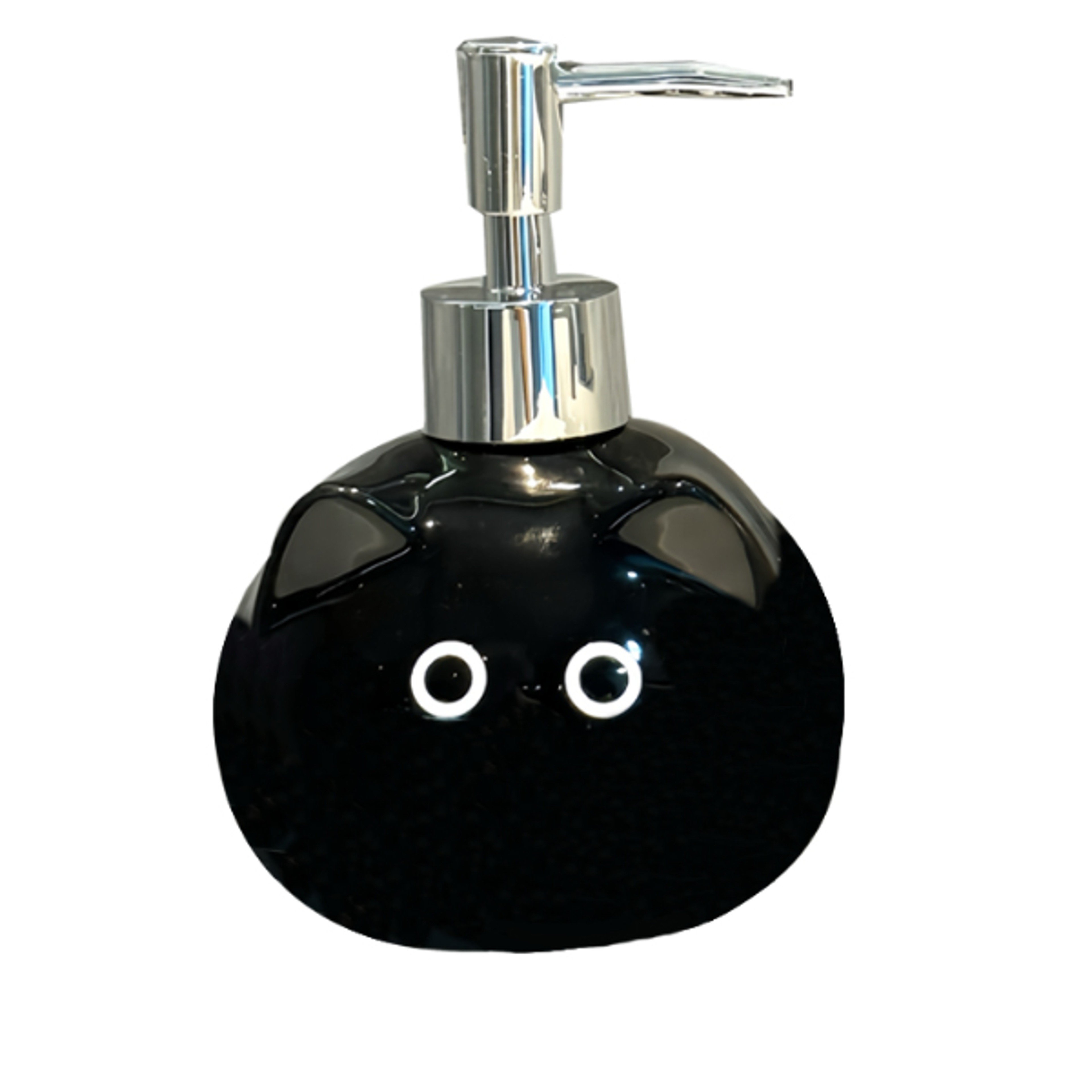 Ceramic Siamese Cat Shaped Soap  Hand Sanitizer Bottle Dispenser  Decorative Refillable Bathroom A