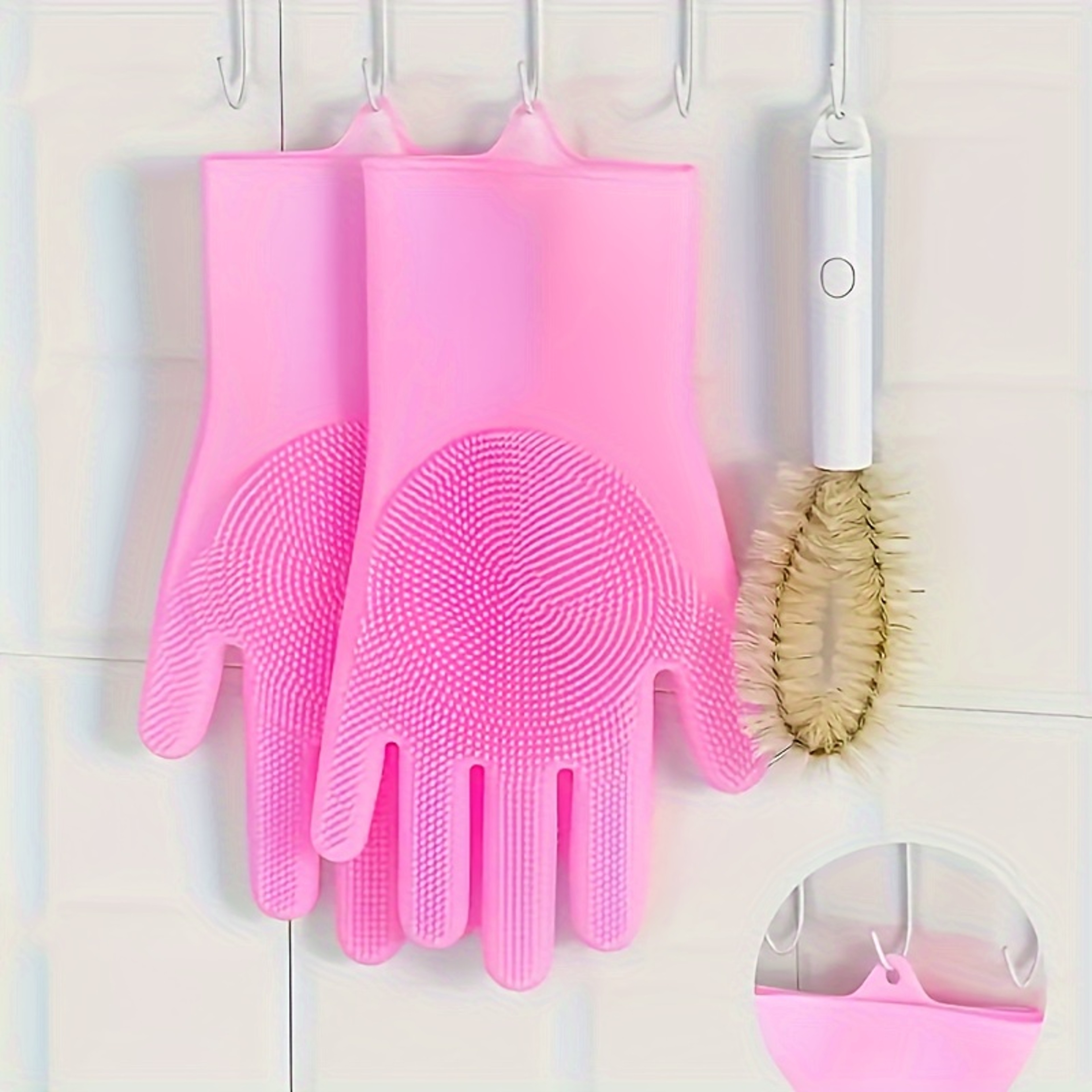Premium Silicone Dishwashing Gloves Heat Resistant  Multifunctional Cleaning Gloves 5