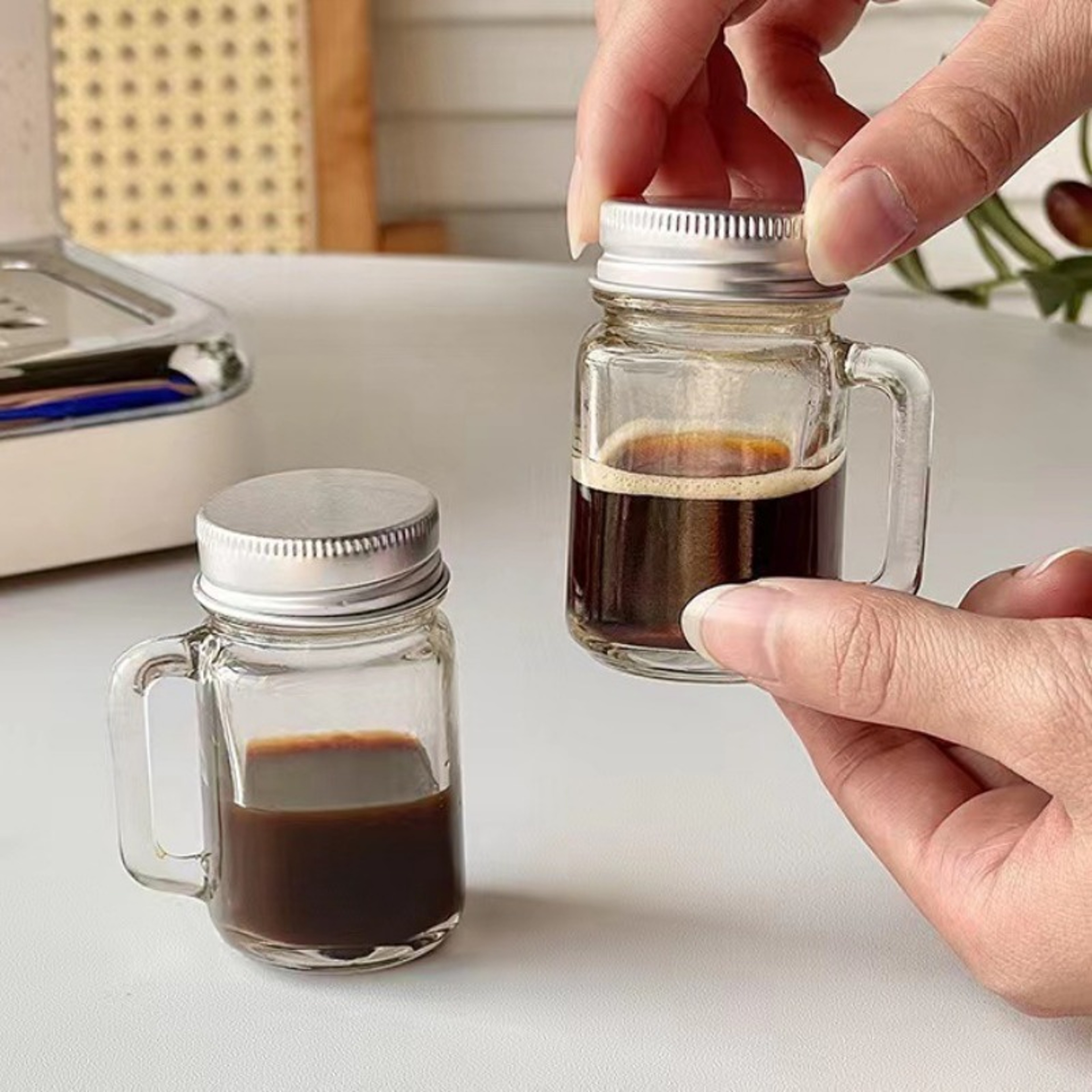 Portable Mini Glass Bottle For Jam Honey  Coffee Concentrate 1