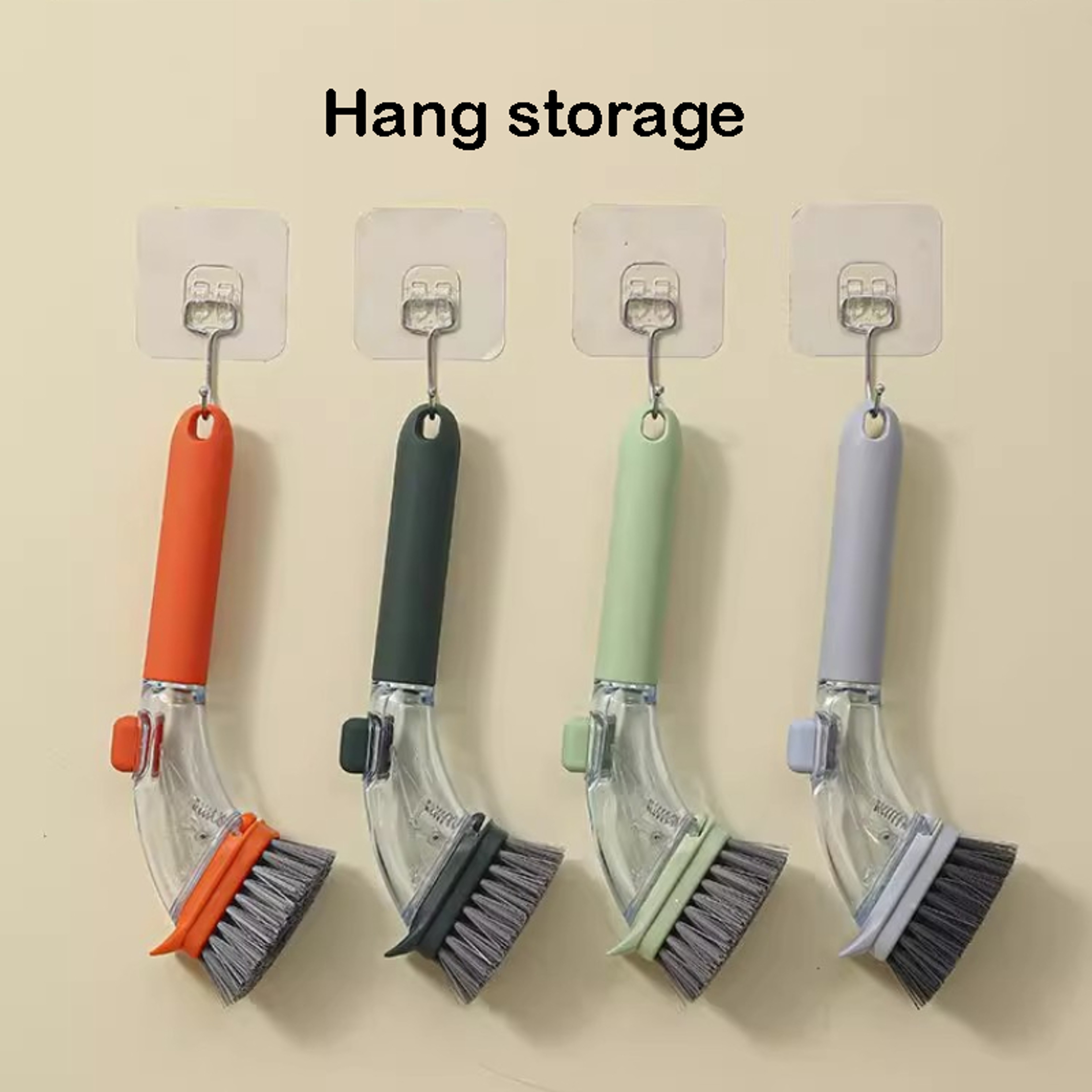 Refillable Soap Dispensing Dish Brush with Long Handle Scrubber & Pot Cleaning Tool – view 4