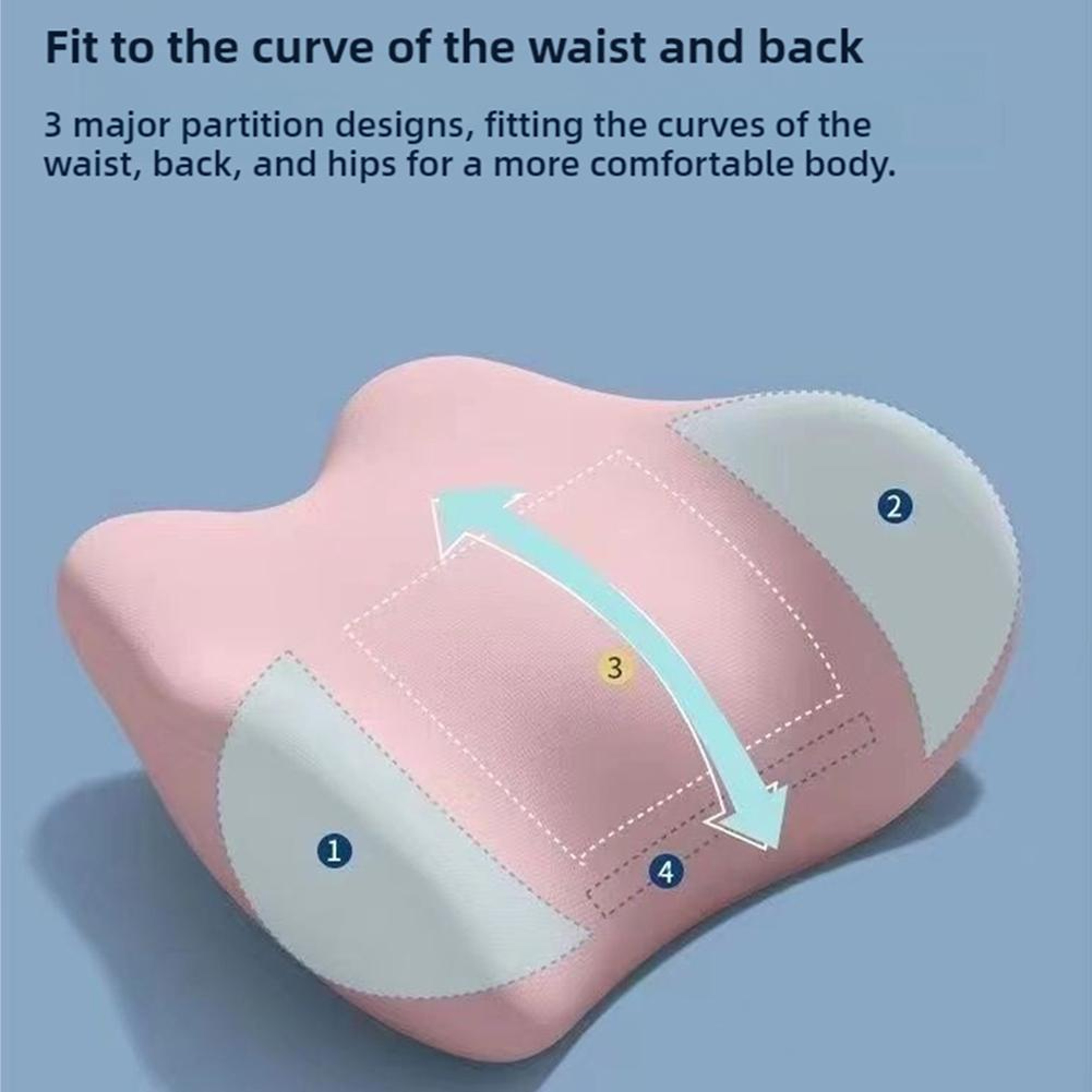 Ergonomic Memory Foam Lumbar Support Pillow For Back  Sleep 2