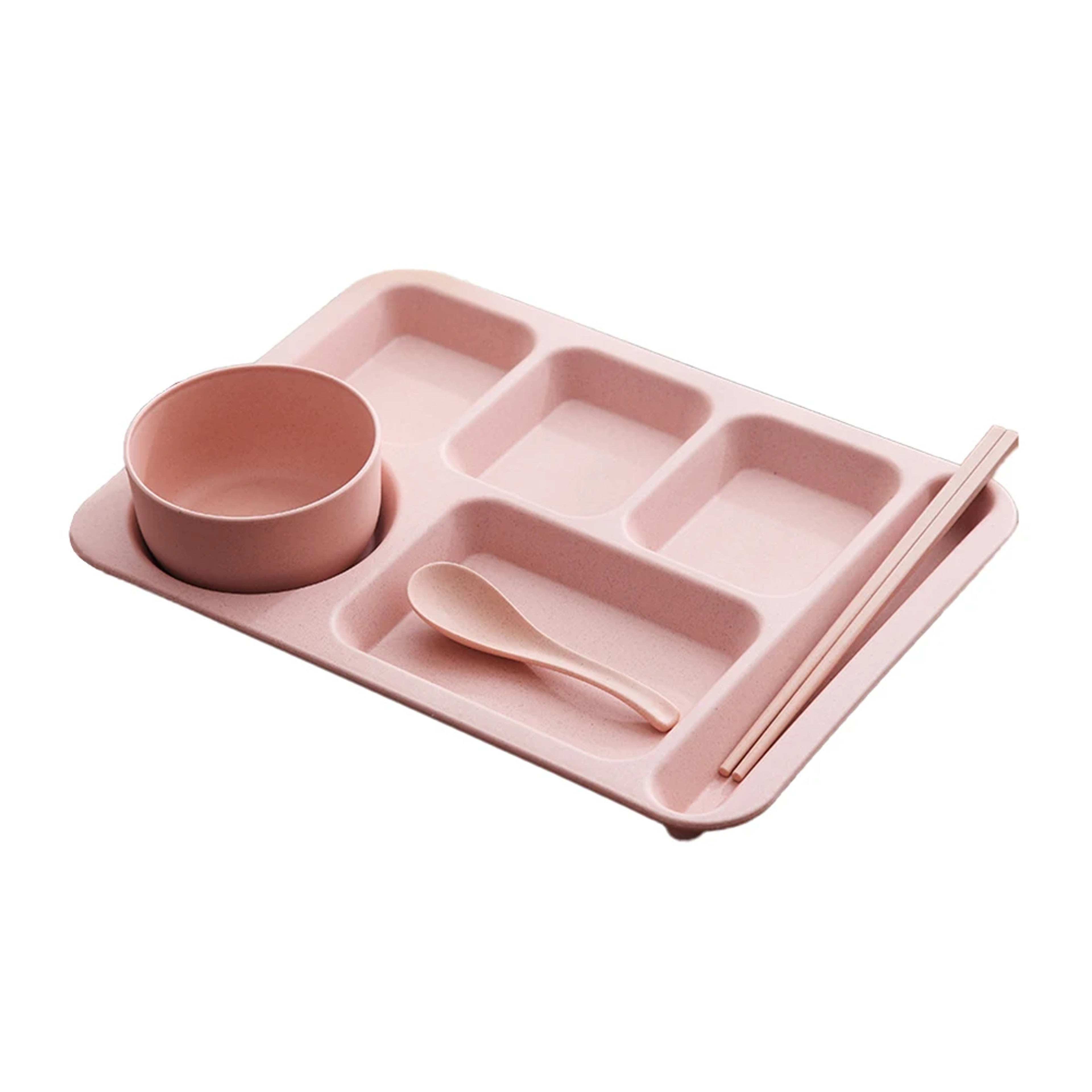 Premium Anti Fall Student Meal Plate Set Divided Bowls  Cups 6