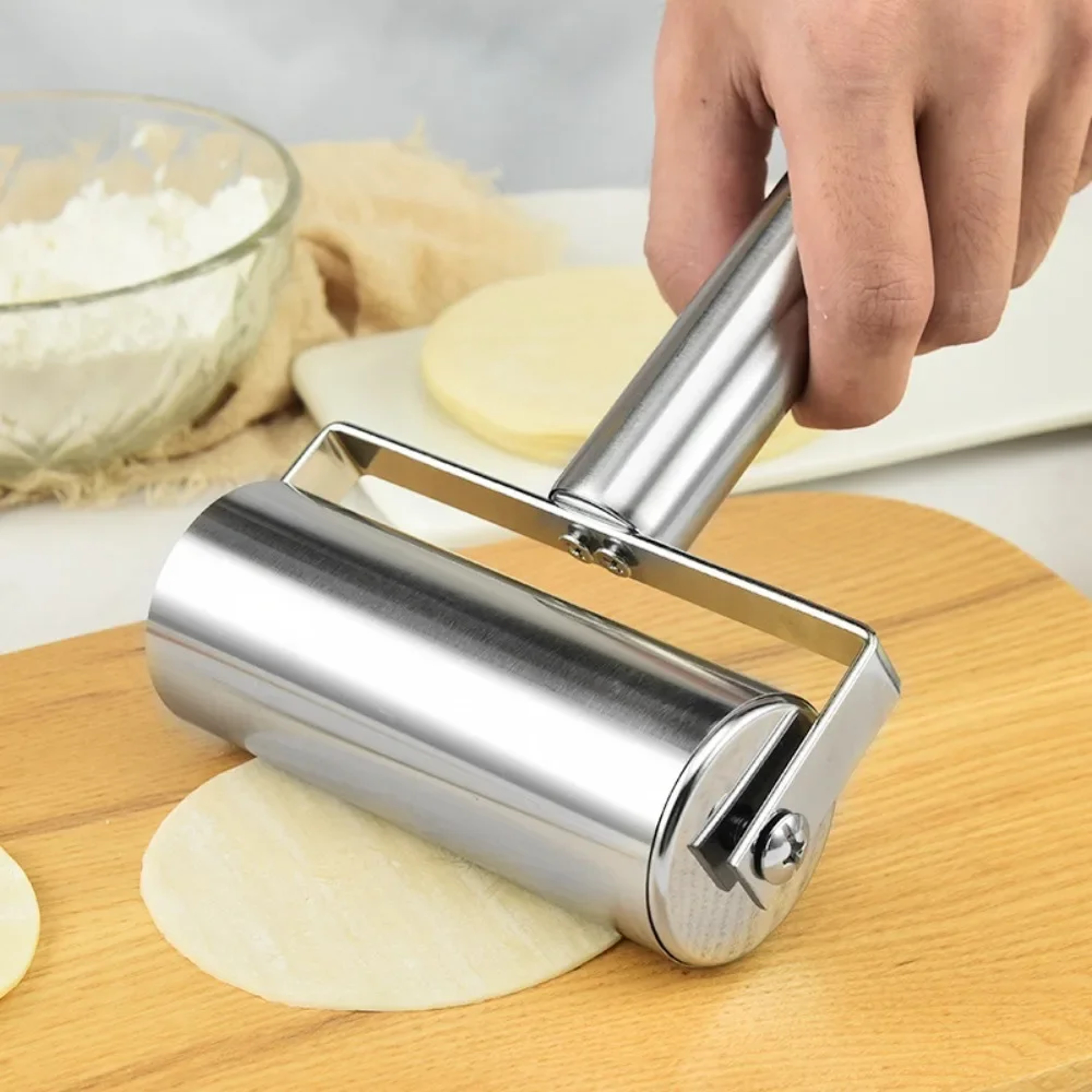 Premium Stainless Steel Dough Roller Nonstick Kitchen Rolling Pin For Pie Cookie  Pastry 0