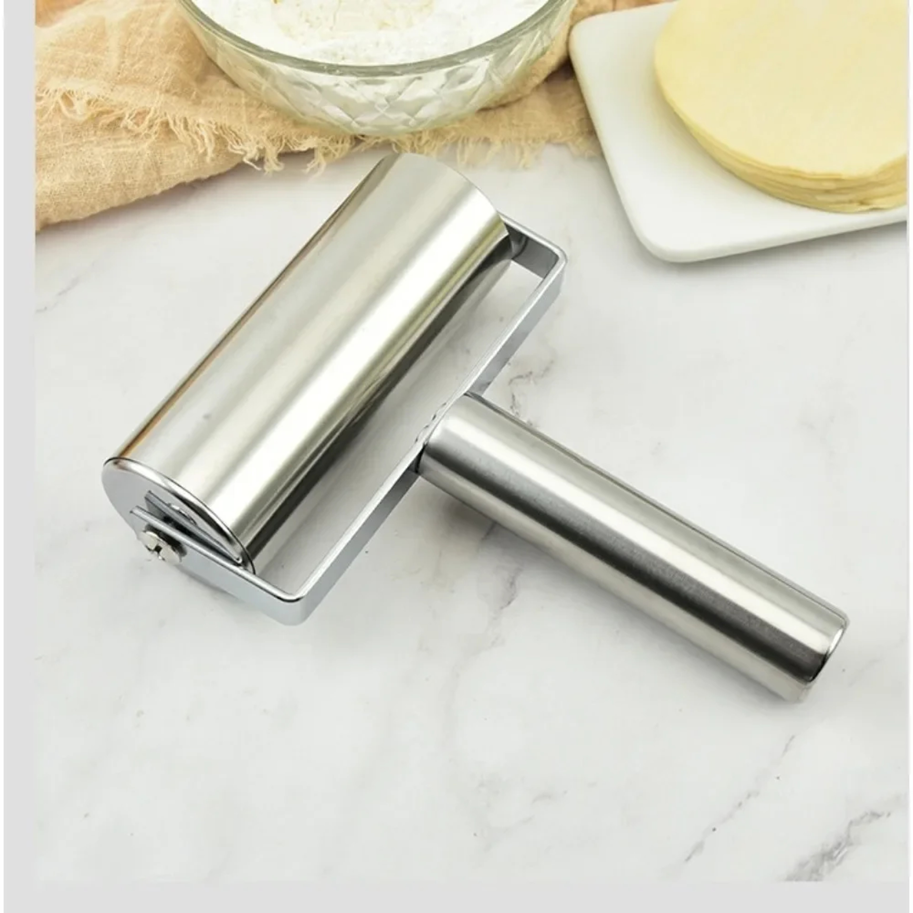 Premium Stainless Steel Dough Roller Nonstick Kitchen Rolling Pin For Pie Cookie  Pastry 2