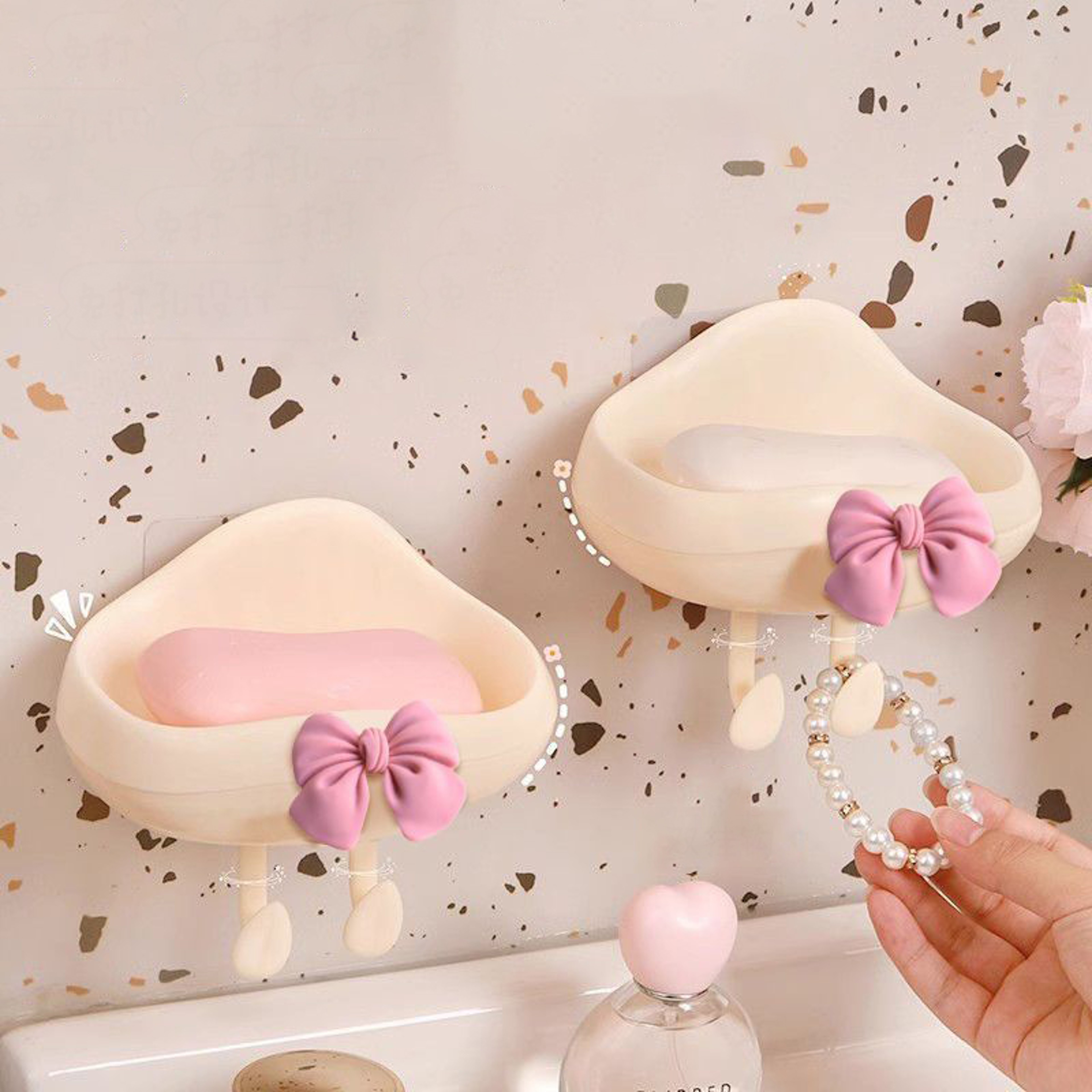 Large Wall Mount Soap Dish & Bathroom Storage Rack Modern Home Organizer – view 1