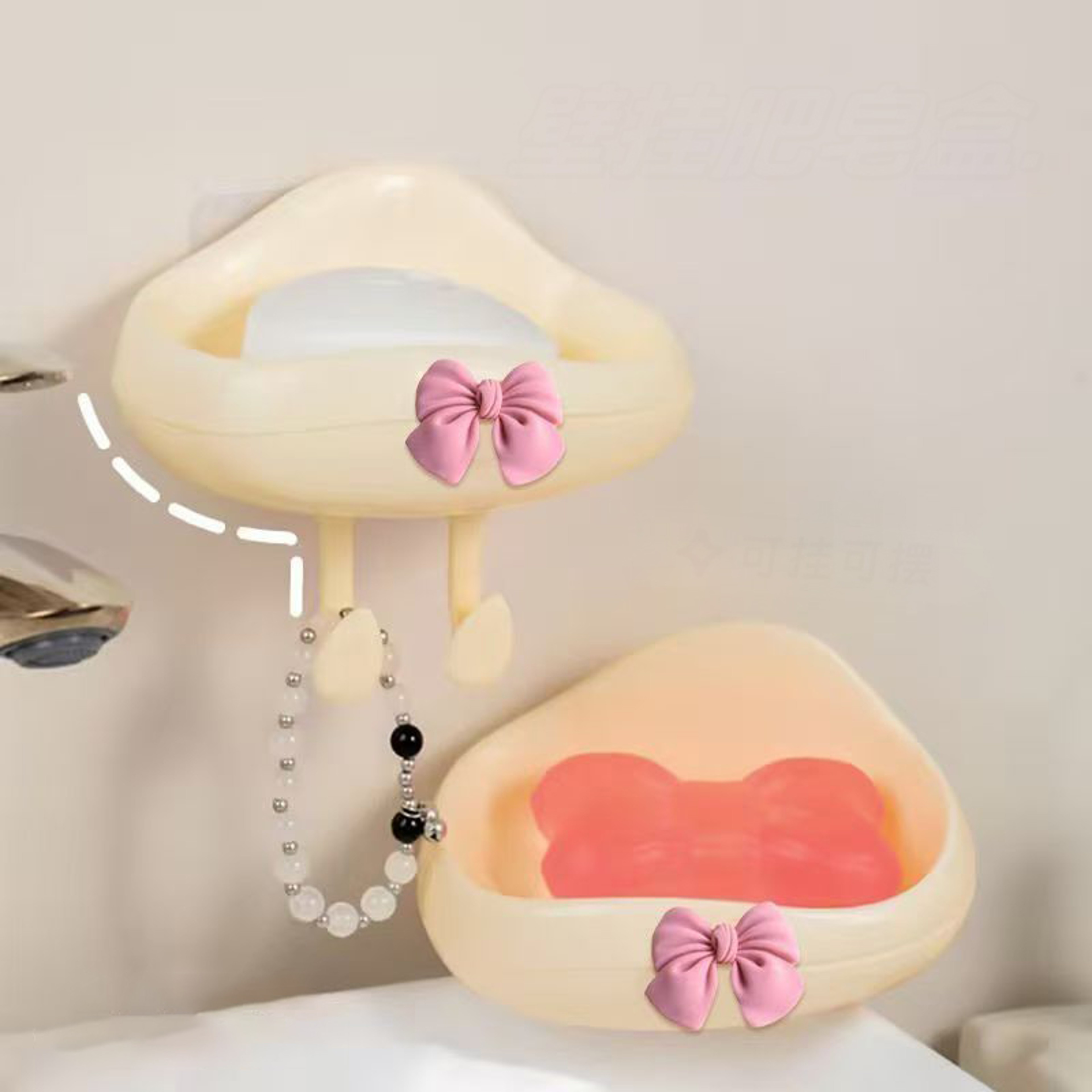 Large Wall Mount Soap Dish & Bathroom Storage Rack Modern Home Organizer – view 3