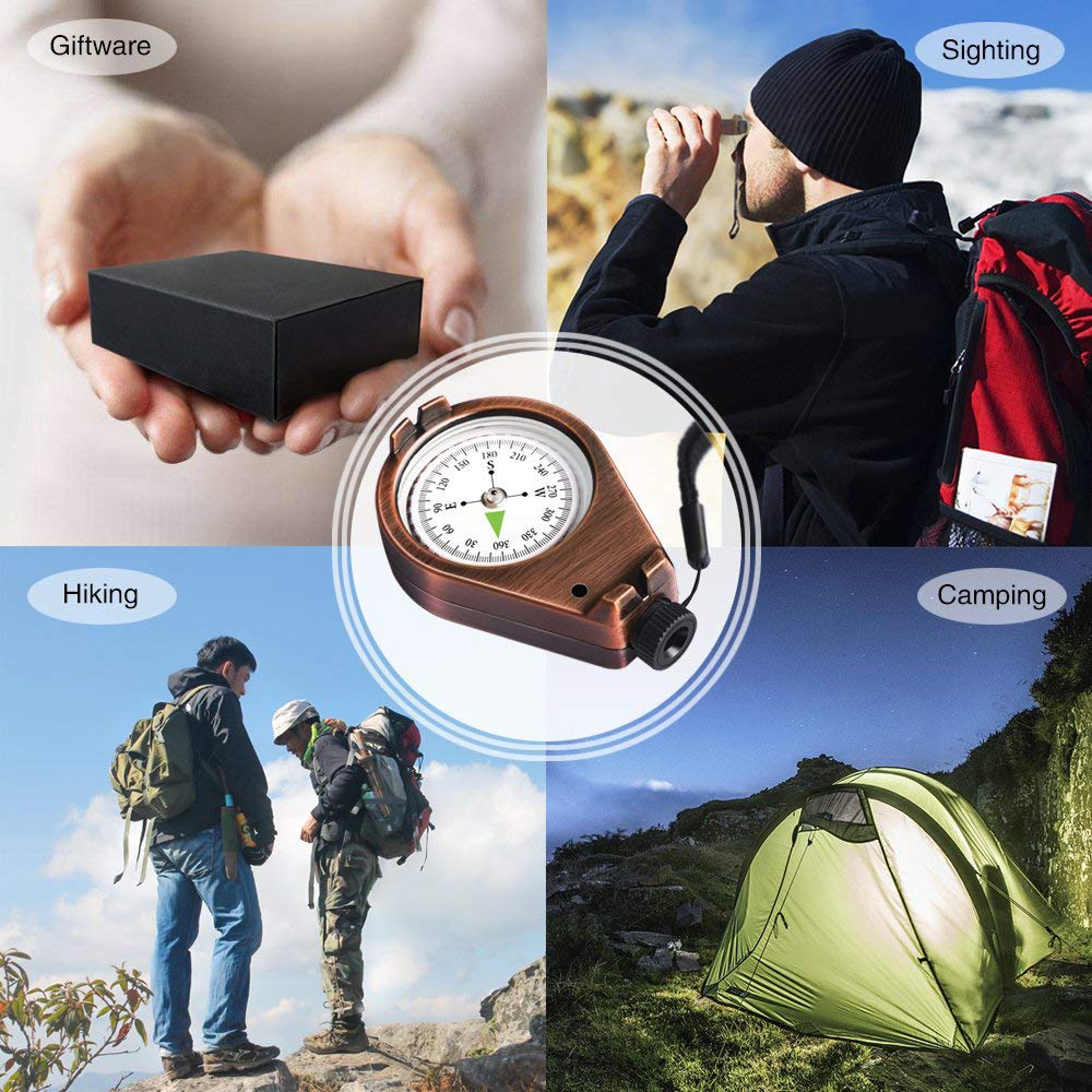 Precision Outdoor Compass Accurate, Waterproof, Shakeproof for Hiking & Camping – view 4