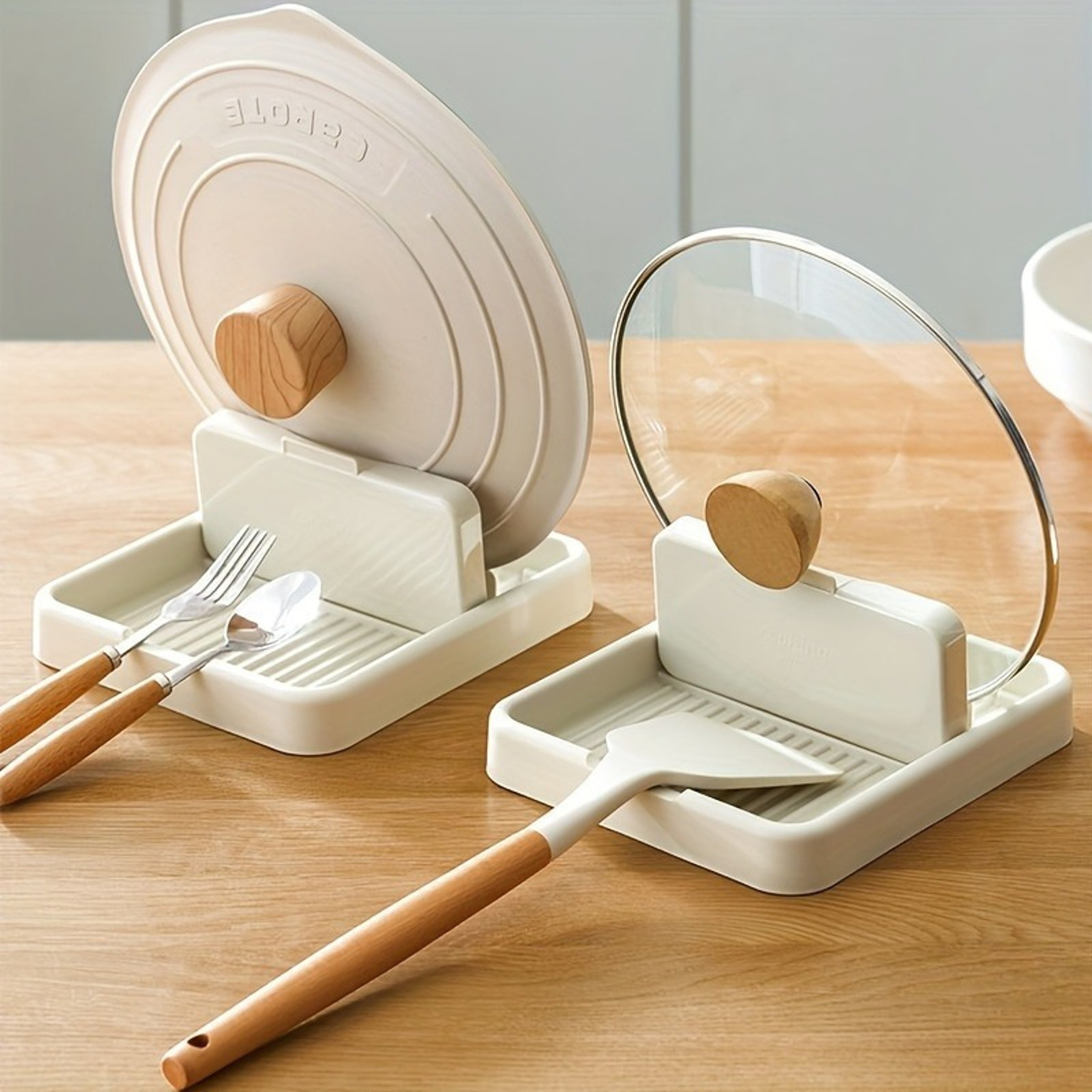 Premium Foldable Lid & Spoon Rest Space Saving Kitchen Organizer for Counters & Cooking – view 2