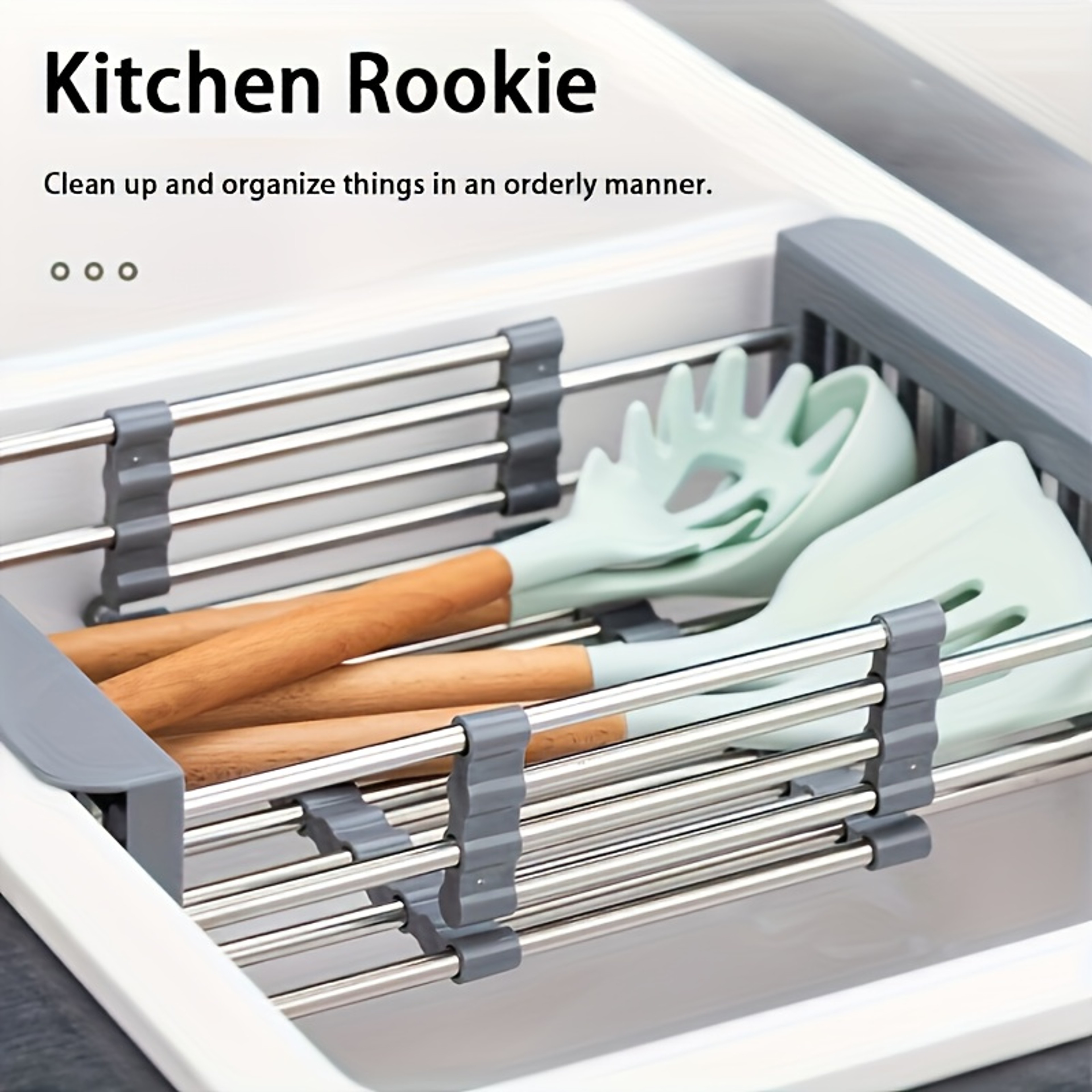 Stainless Steel Extendable Kitchen Sink Dish Drying Rack & Drainer – view 5