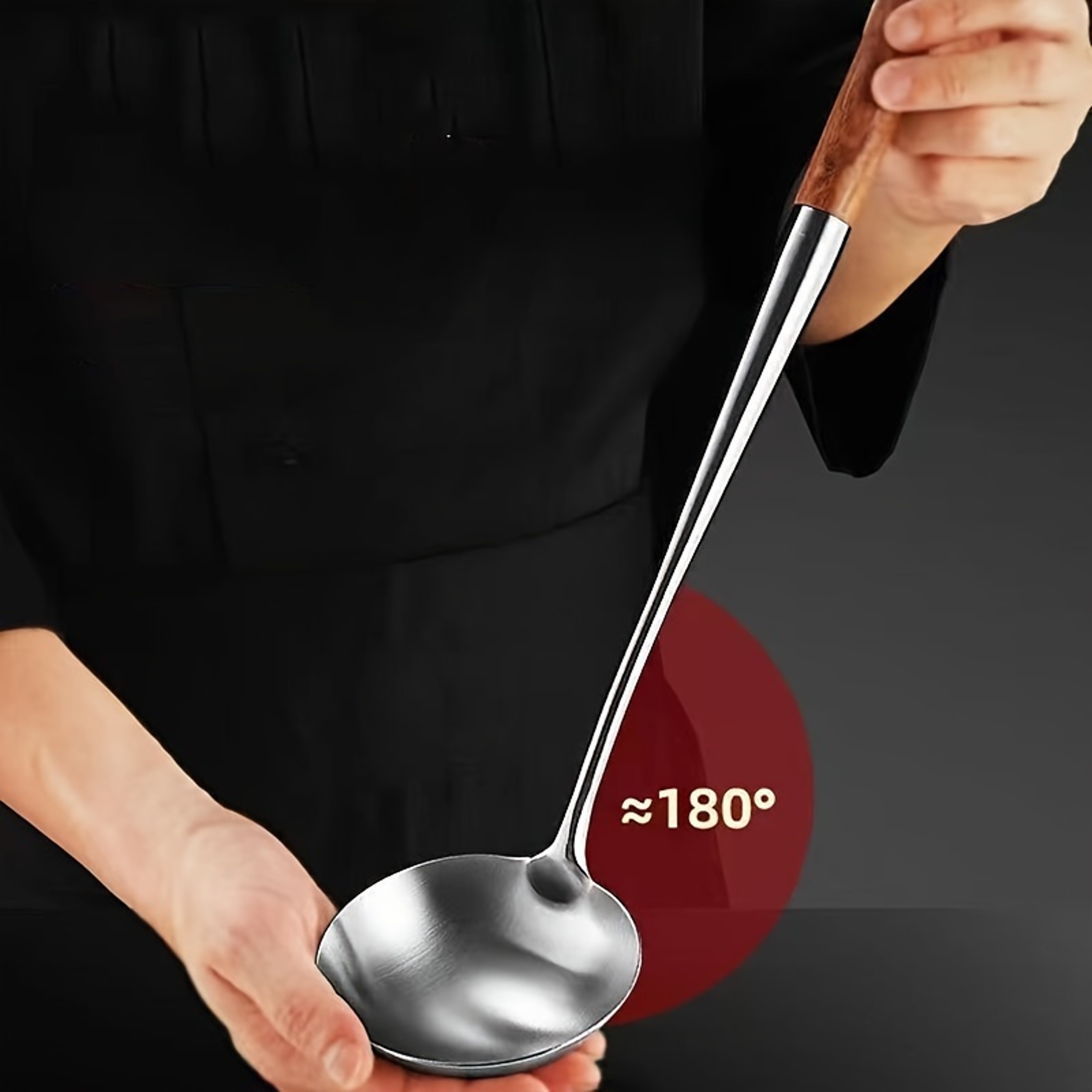Premium Stainless Steel Spoon  Heat Resistant Spatula With Rosewood Handle 1
