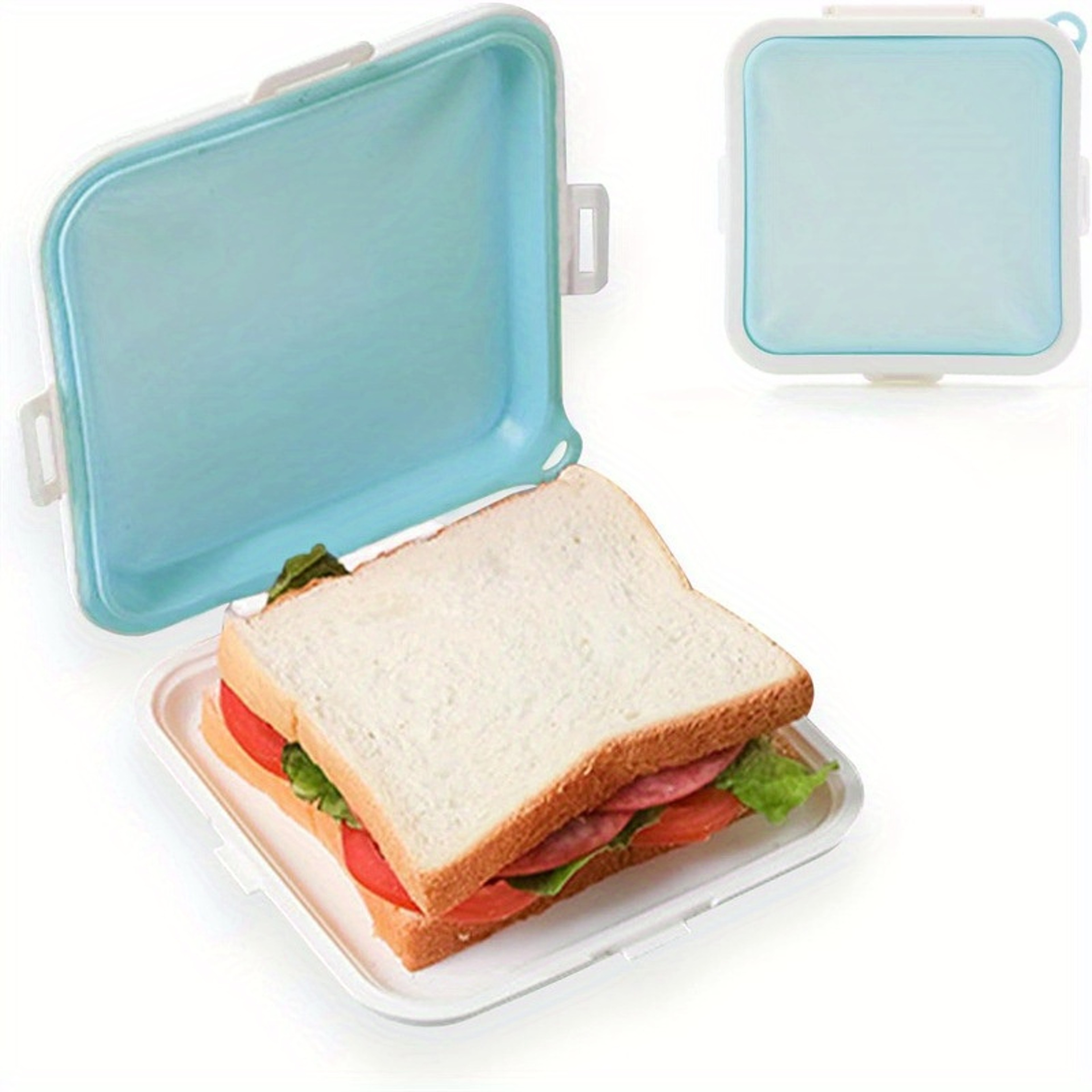 Compact Silicone Sandwich Storage Box Reusable Lunch  Snack Solution 7