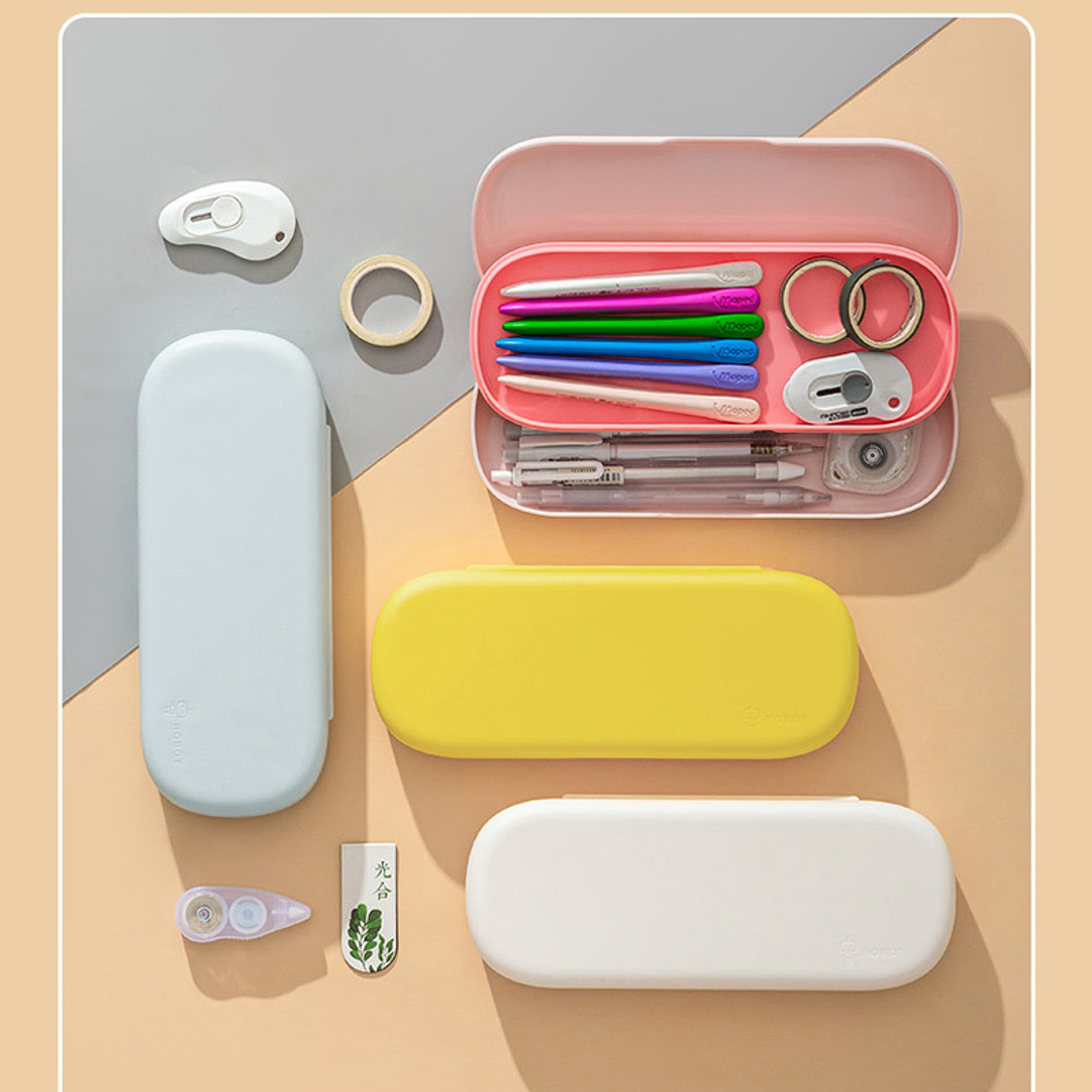 Large Capacity Double Layer Pencil Case Cute School Stationery Organizer 3