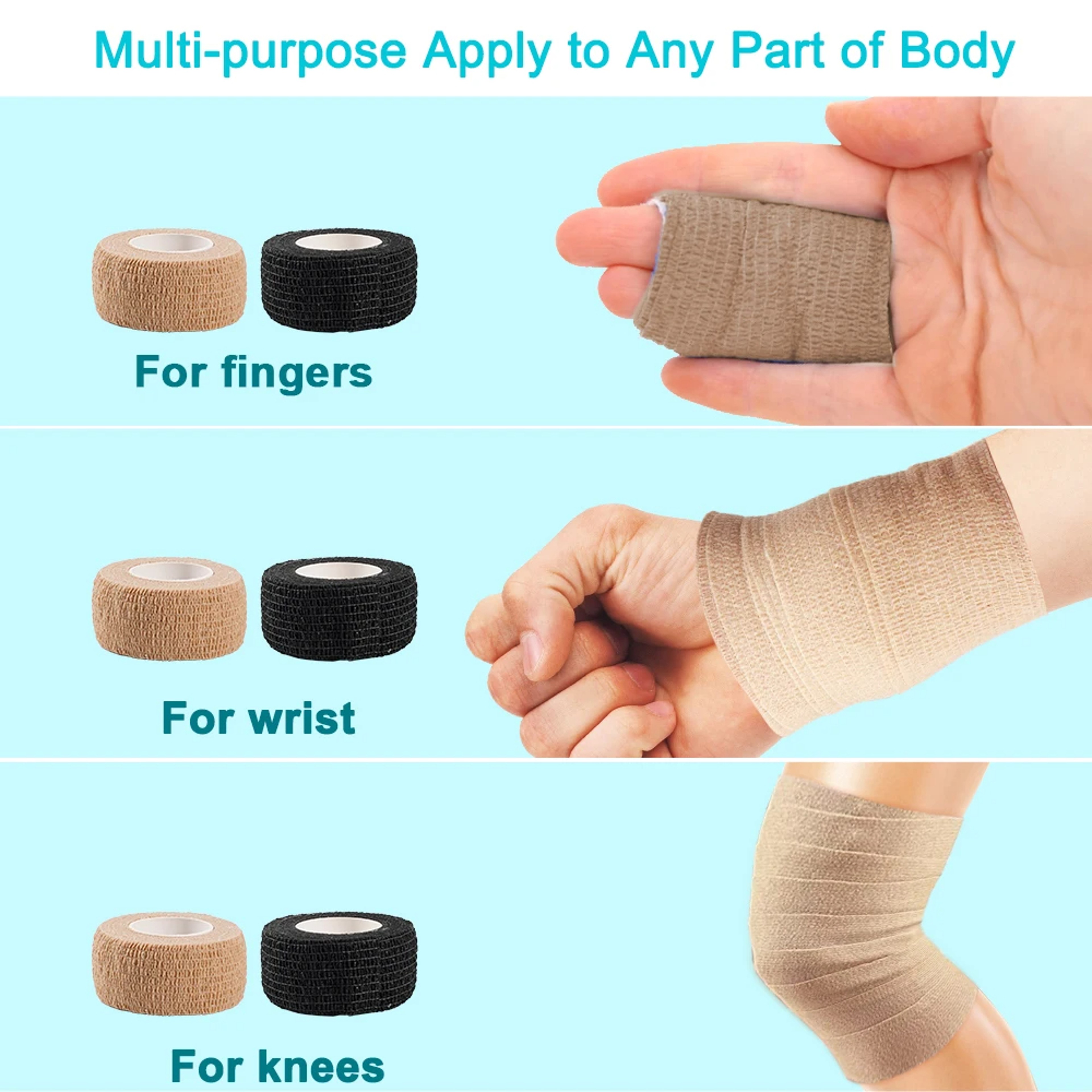 Premium Self Adhesive Athletic Tape  Elastic Bandage Set For Sports Protection 3