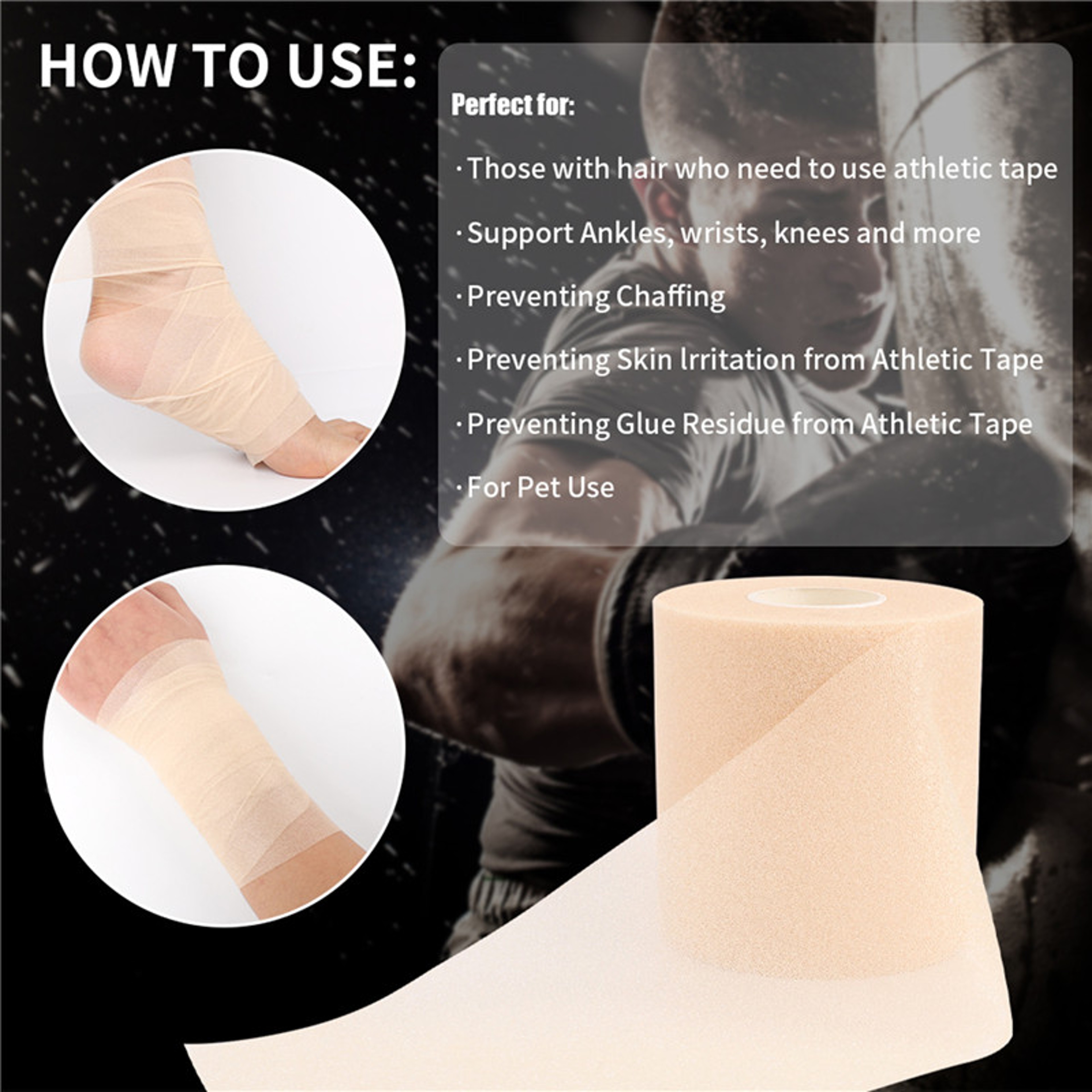 Premium Foam Underwrap Sports Bandage for Elbow & Knee Support – view 5