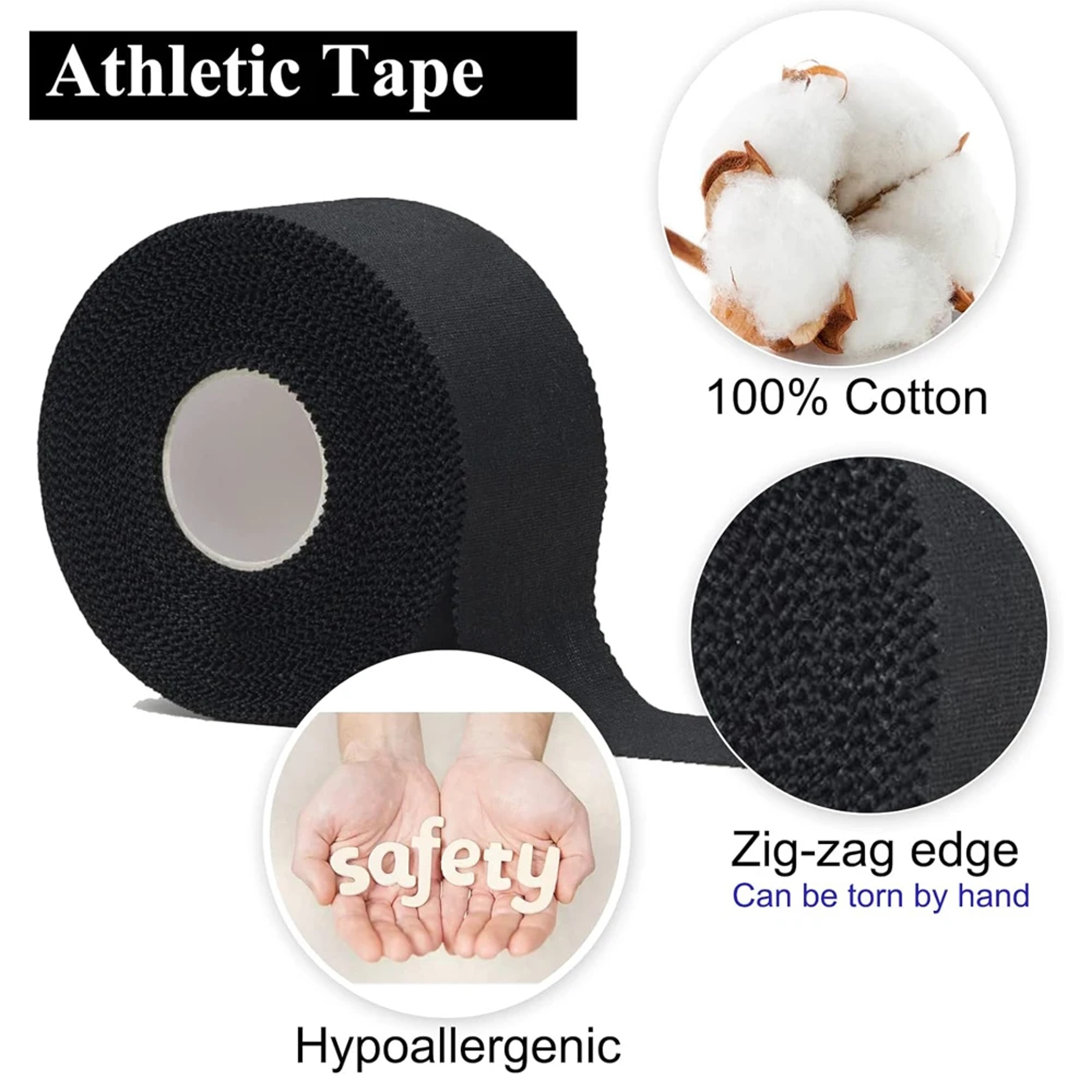 Precut Waterproof Kinesiology Tape Black Athletic Muscle Support Bandage 0