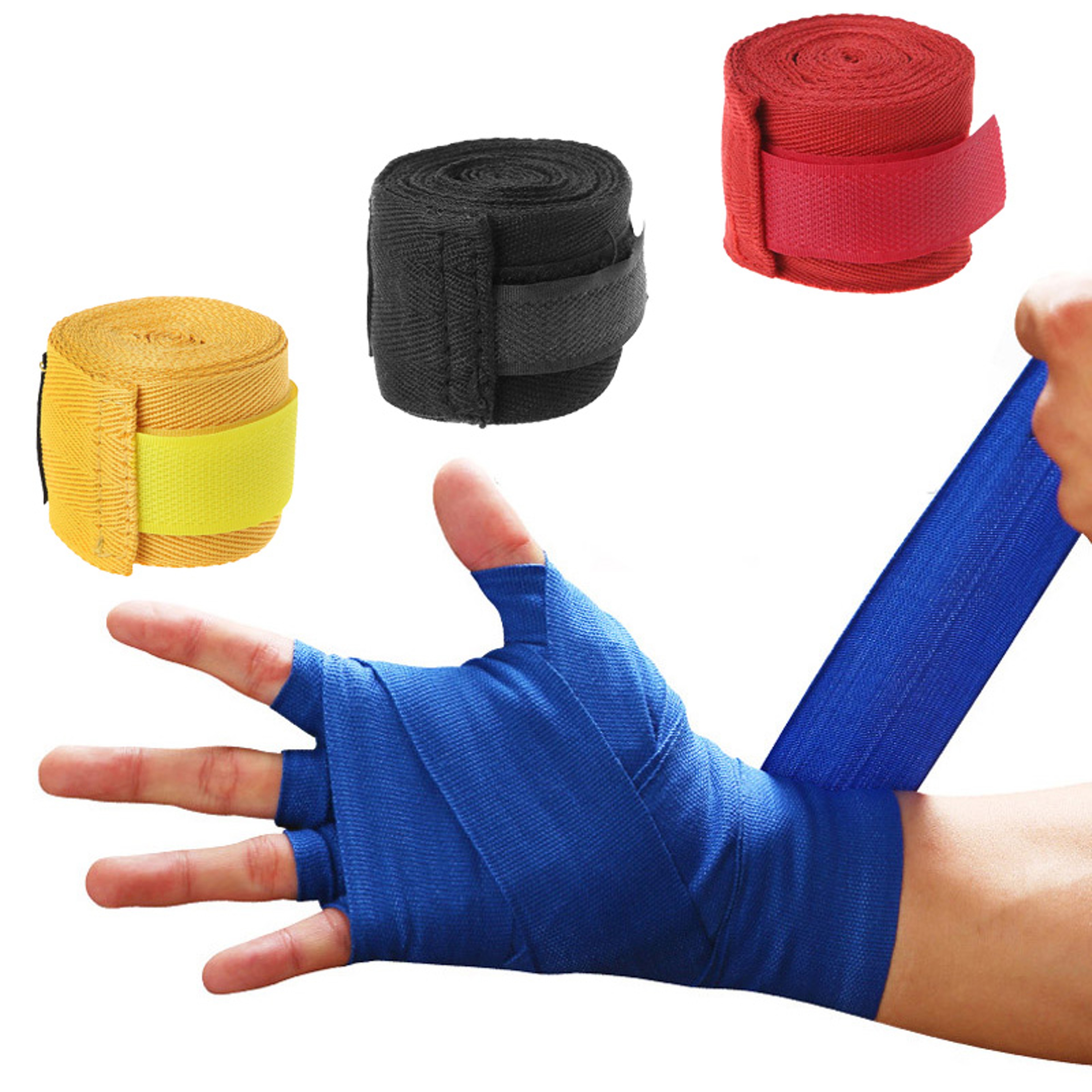 Premium Cotton Boxing Hand Wraps Elastic Support Straps For MMA 0