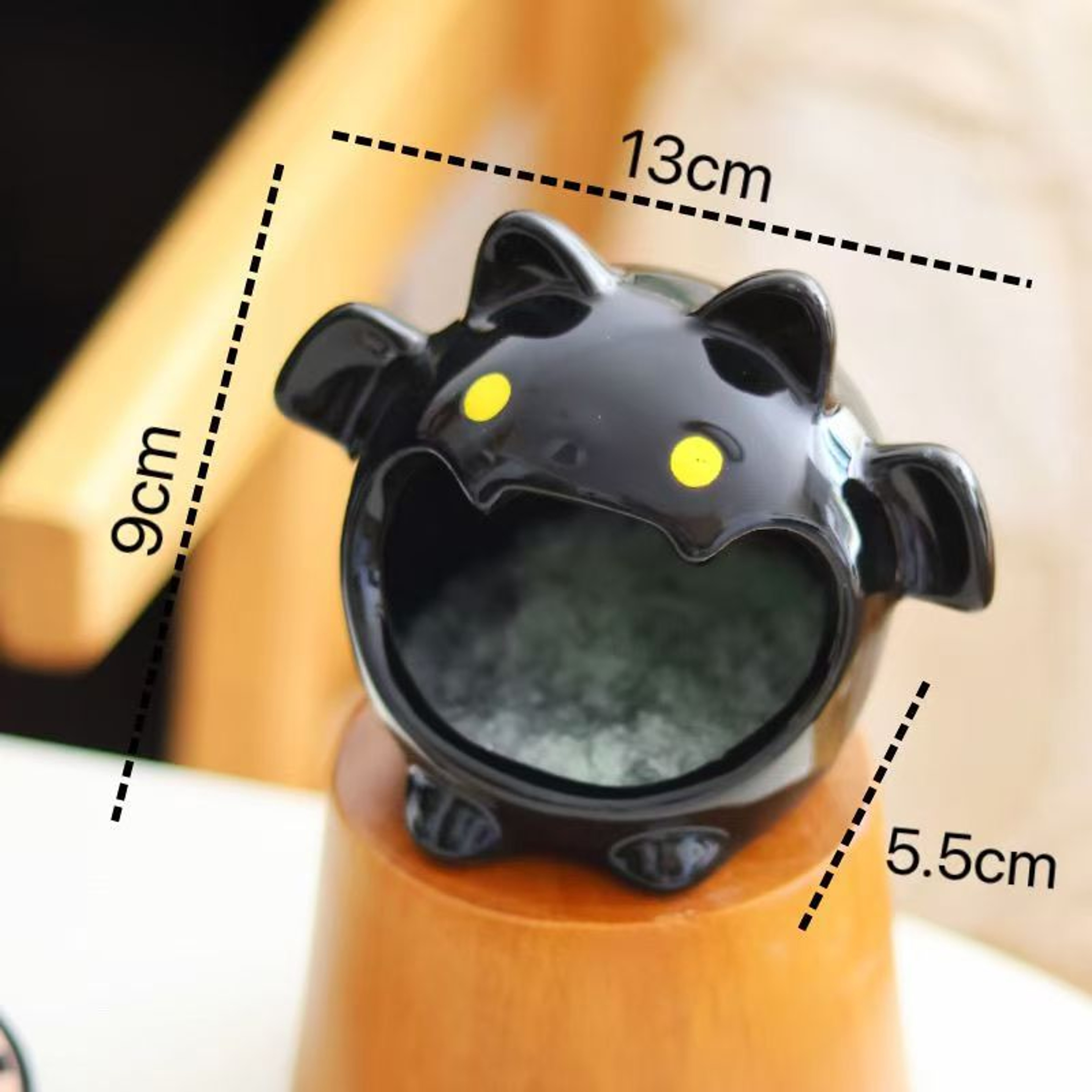 Spooky Ceramic Ghost and Bat Halloween Decor Accent – view 6