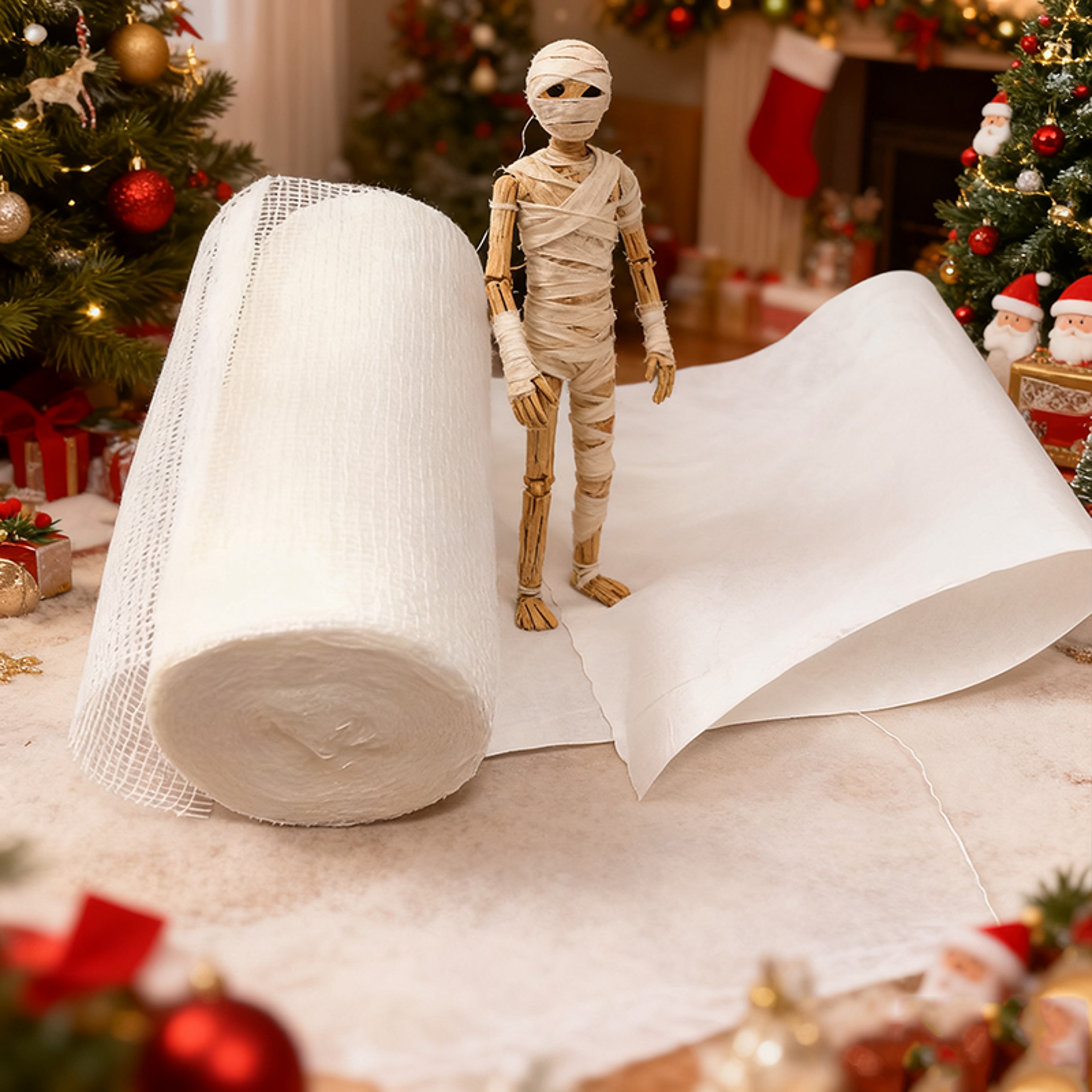 Halloween Mummy Bandage White Elastic Wrap 5 Rolls – view 1