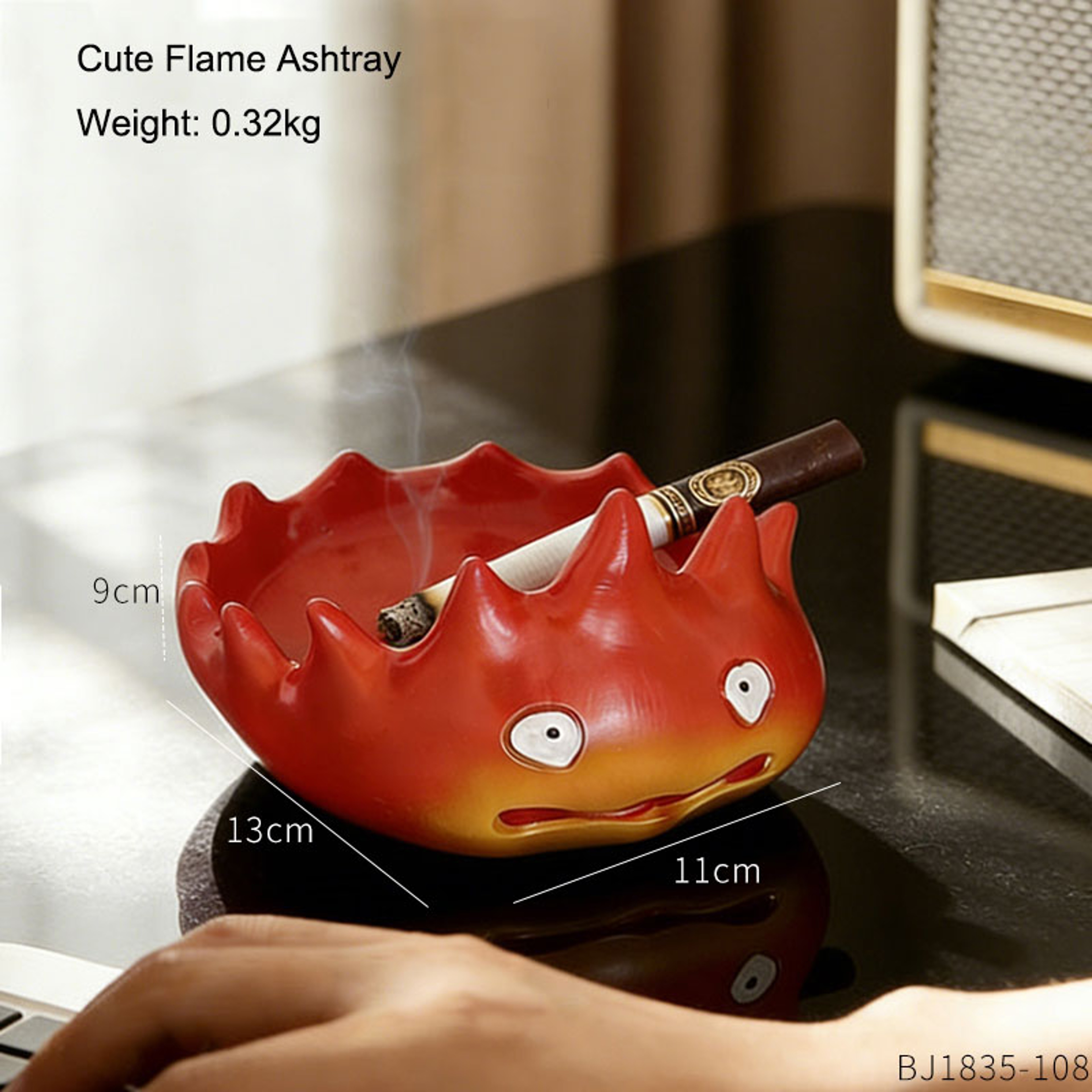 Creative Cartoon Flame Cute Ashtray for Desktop Decoration & Anti Fly Ashtray Gift – view 7