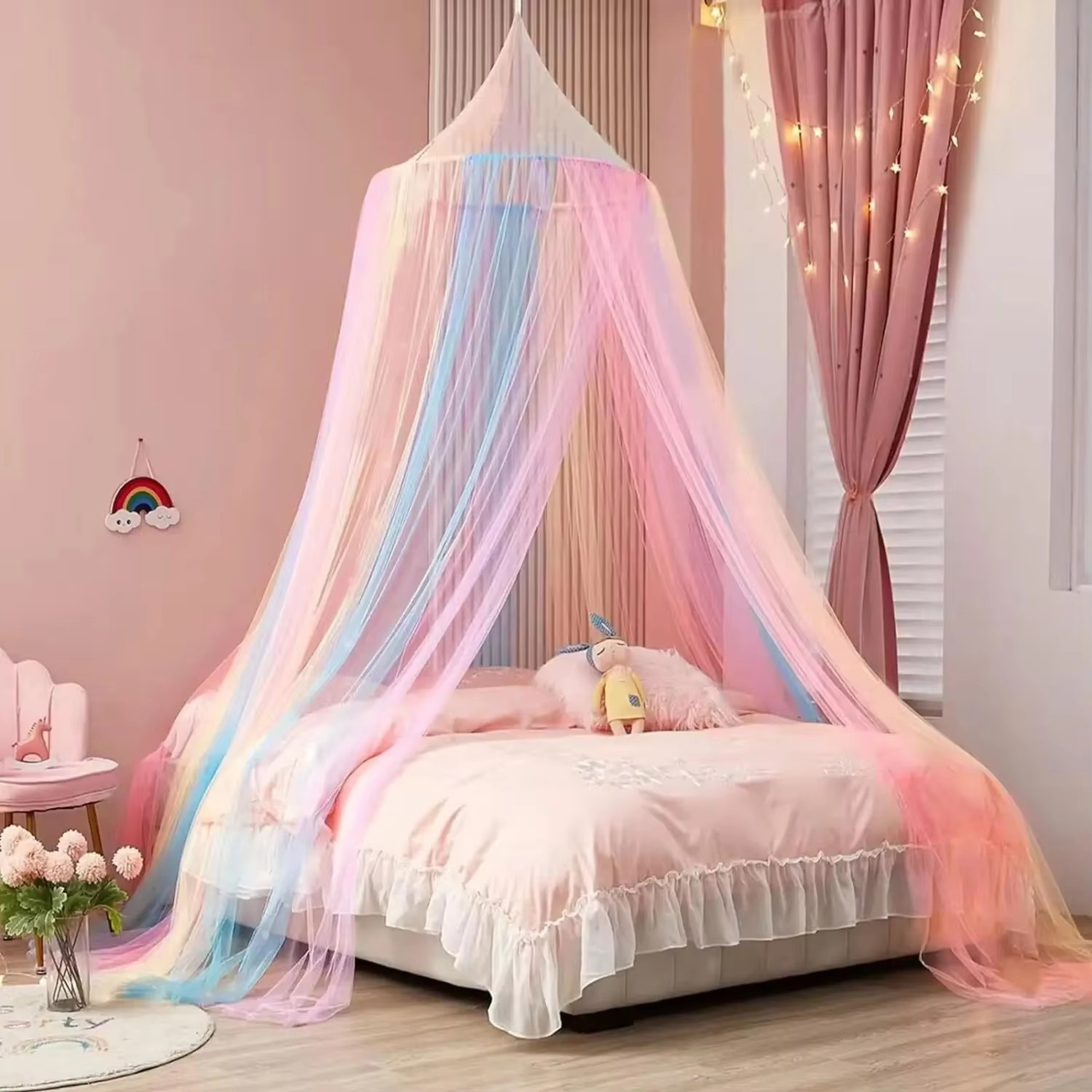 Rainbow Bed Canopy Mosquito Net Dome Curtain For Kids Rooms And Play Tents 5