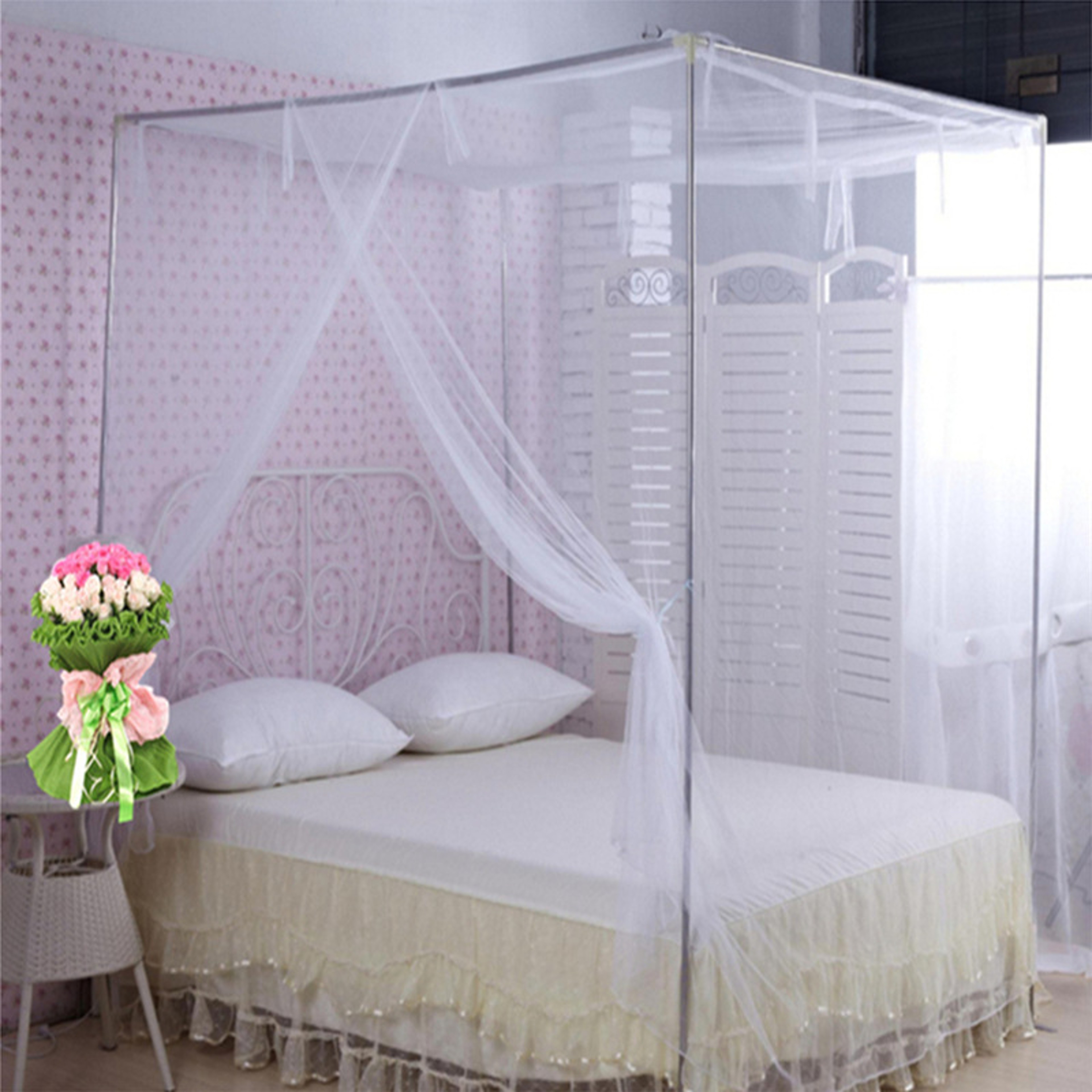 Romantic Lace Mosquito Net Bed Canopy For Double Beds 3