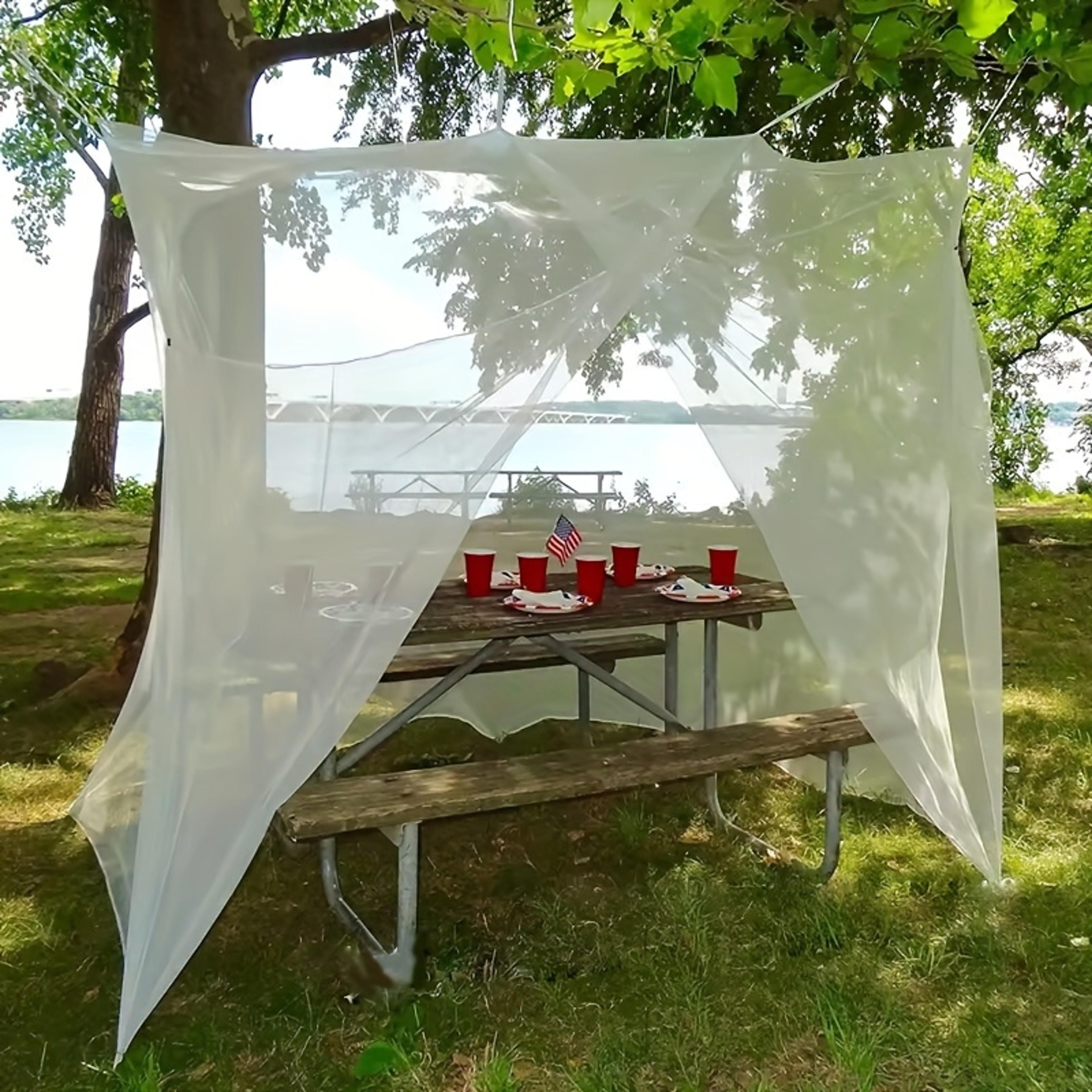 Large White Camping Mosquito Net For Bed Hammock Tent And Outdoor Travel 4